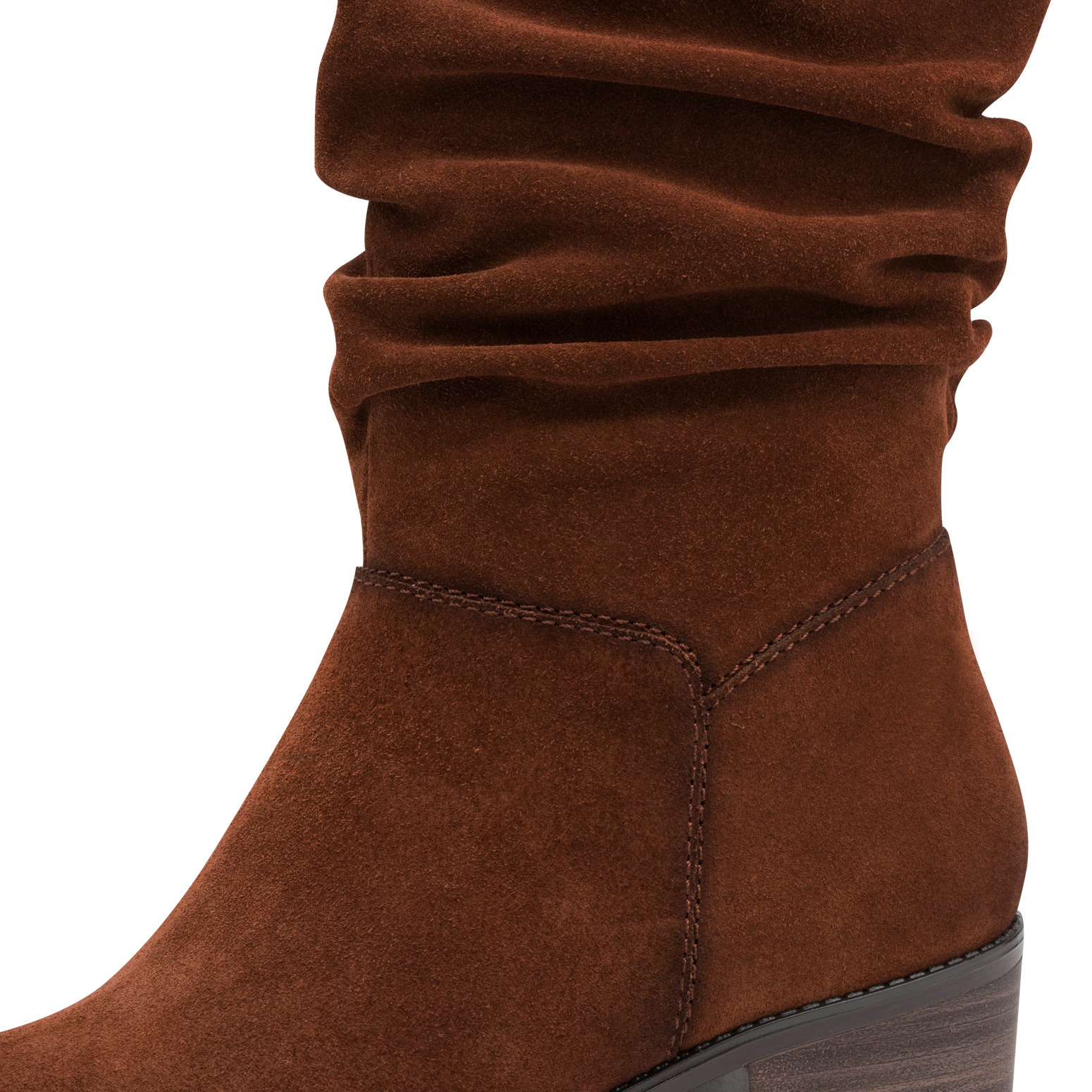 Tamaris Stiefel, Blockabsatz, Kurzstiefel mit Falten am slouchy Schaft