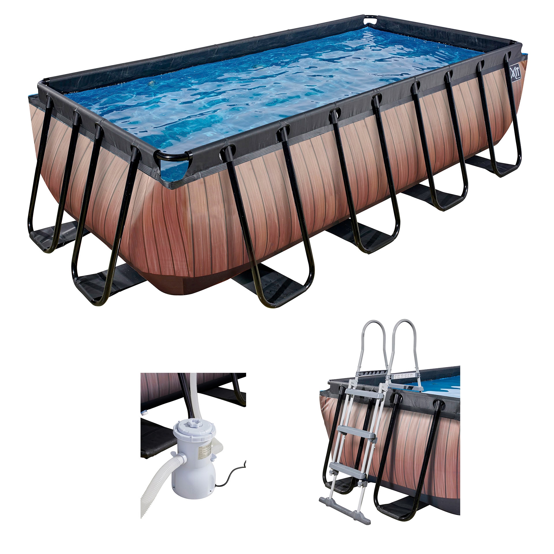 EXIT Framepool, (Set, 3 tlg.), BxLxH: 200x400x100 cm, mit Filterpumpe und S günstig online kaufen