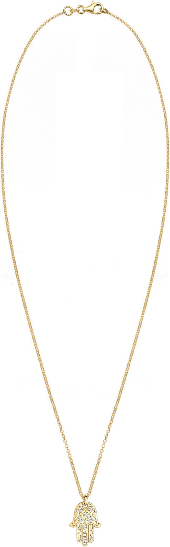 Elli Kette mit Anhänger »Schmuck Geschenk Silber 925 Hamsa Hand, 0105221613, 0105991613«, mit Glasstein