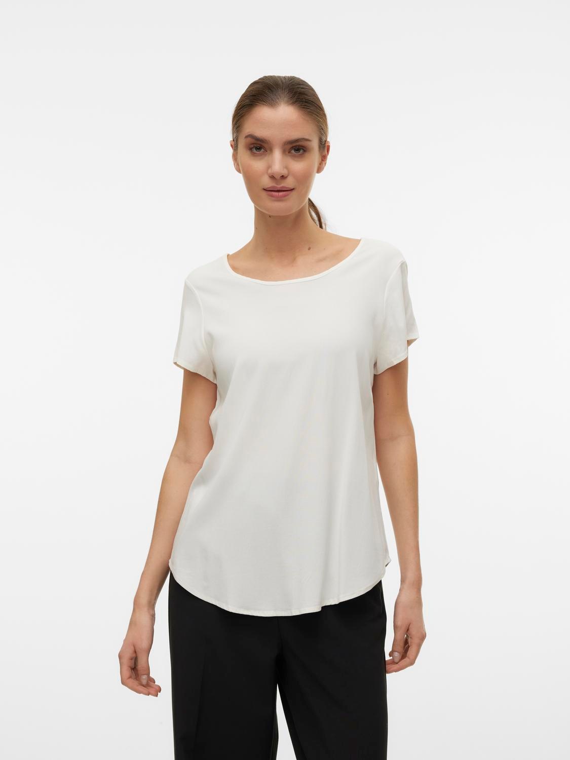 Vero Moda Blusenshirt "VMBELLA SS TOP WVN GA NOOS" Viskosemischung, abgerun günstig online kaufen