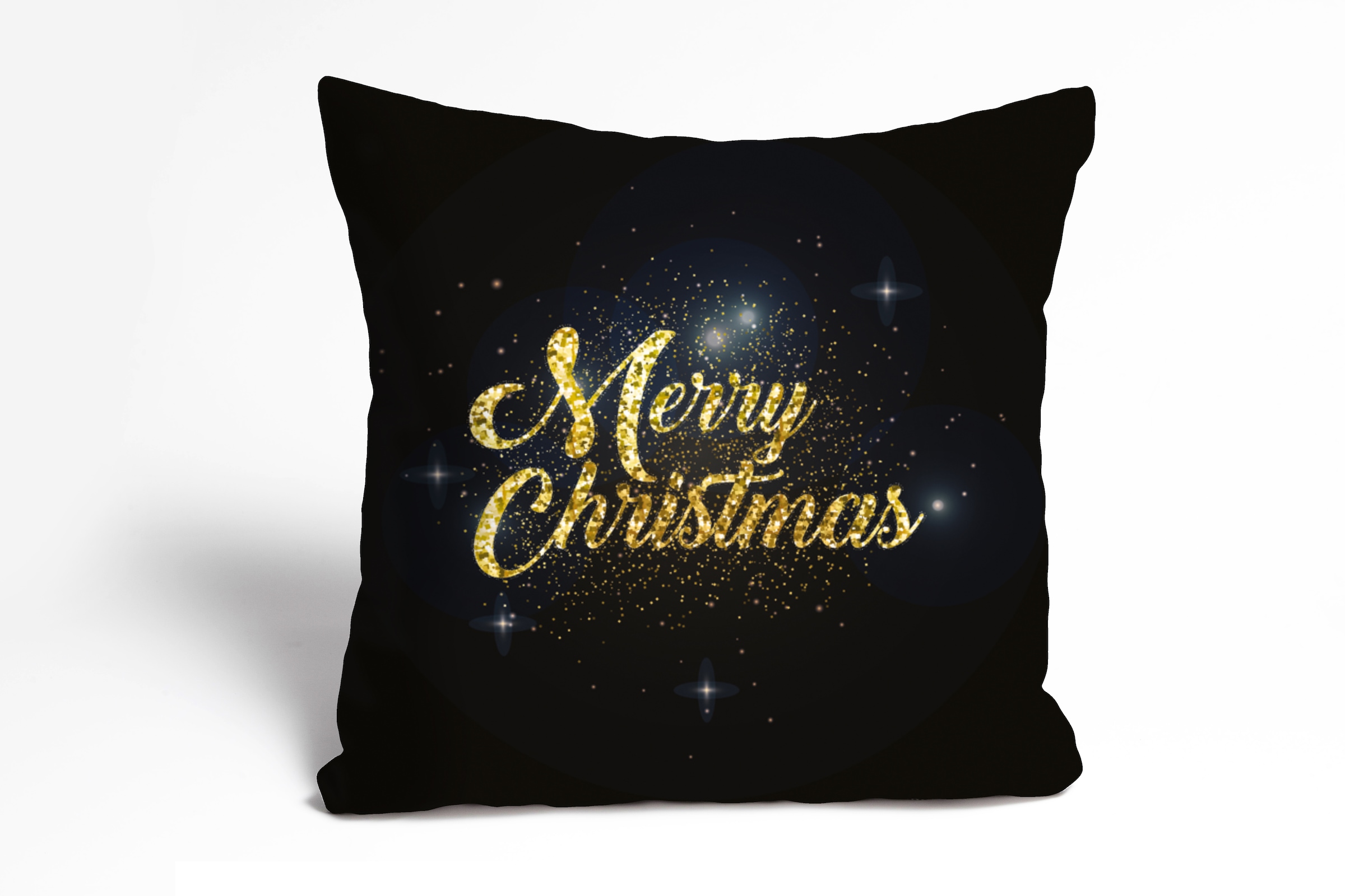 queence Dekokissen »Sternenhimmel«, Kissenhülle,Merry Christmas,Schwarz,Weihnachtsmotiv,Festlich