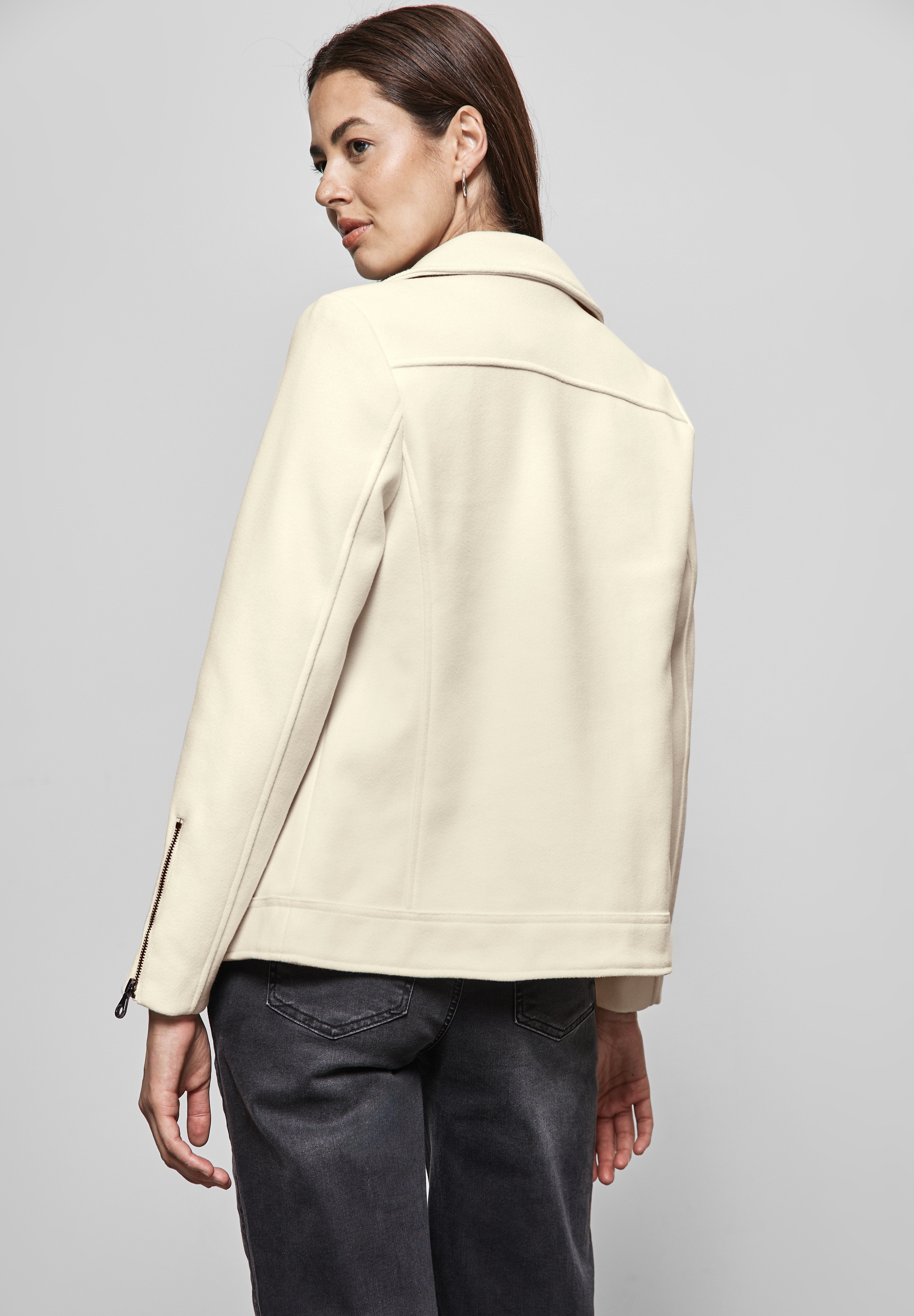 STREET ONE Bikerjacke, ohne Kapuze, aus softem Materialmix
