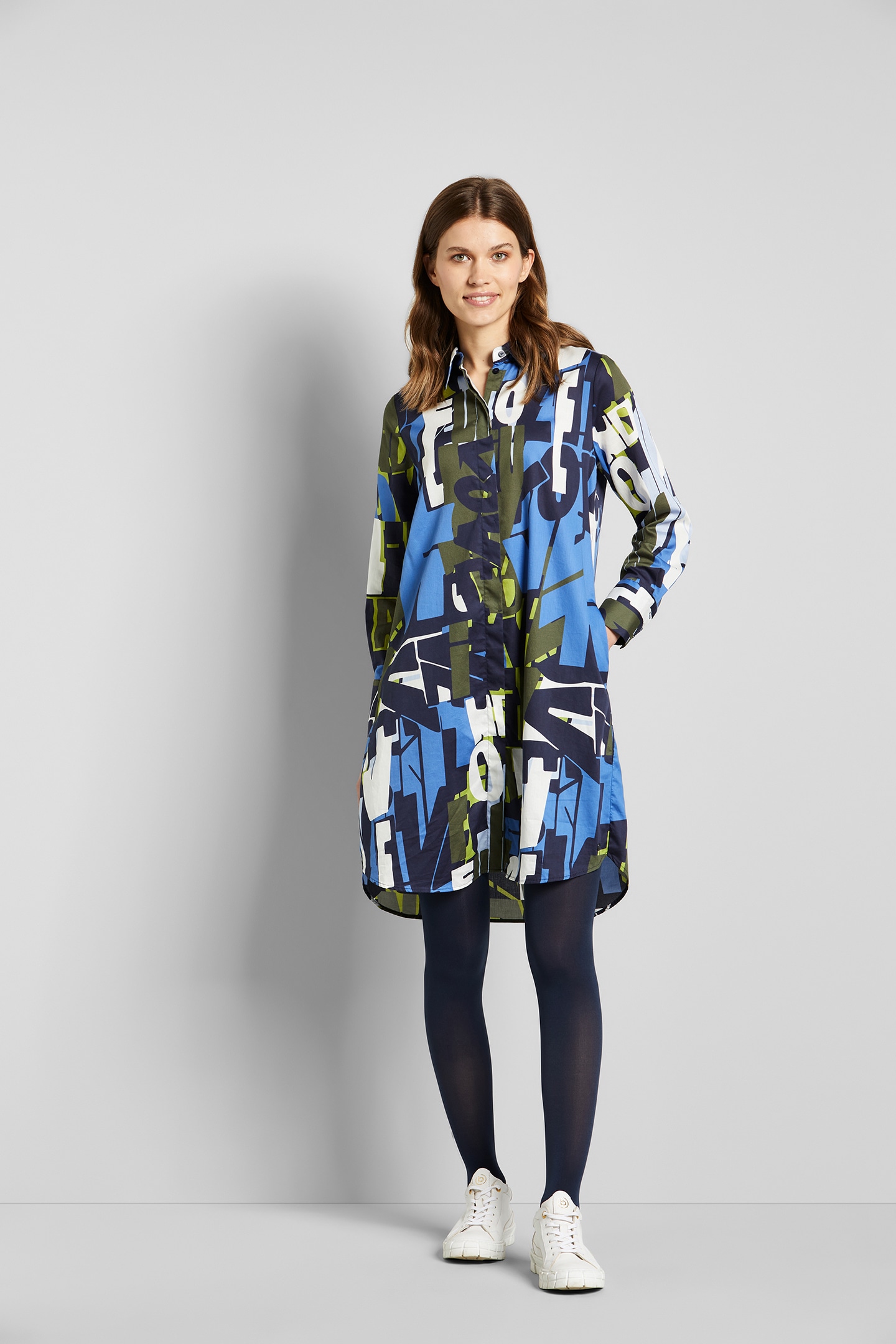 bugatti Hemdblusenkleid, mit Allover Buchstaben-Print