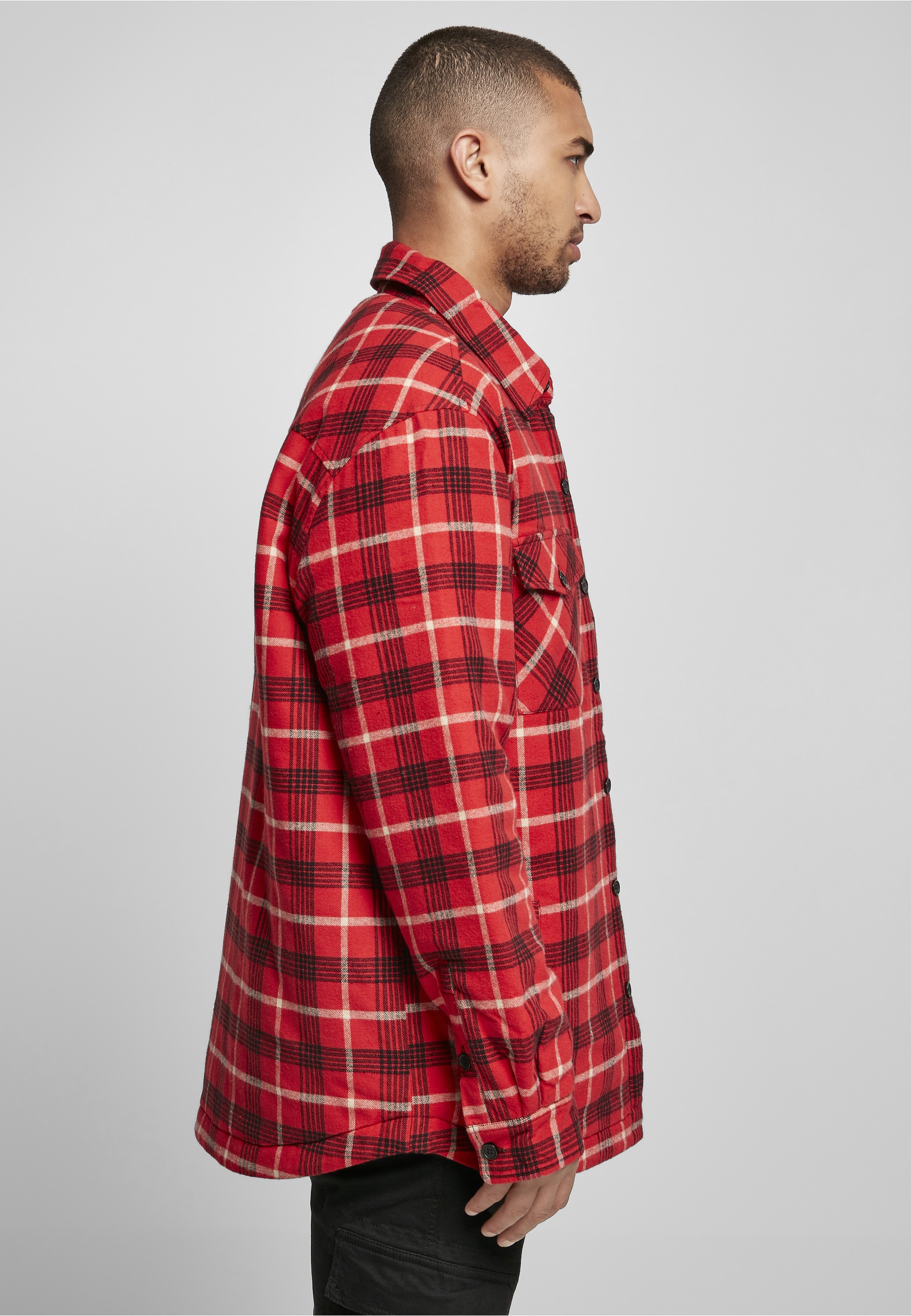 URBAN CLASSICS Funktionsmantel »Urban Classics Herren Plaid Quilted Shirt Jacket«
