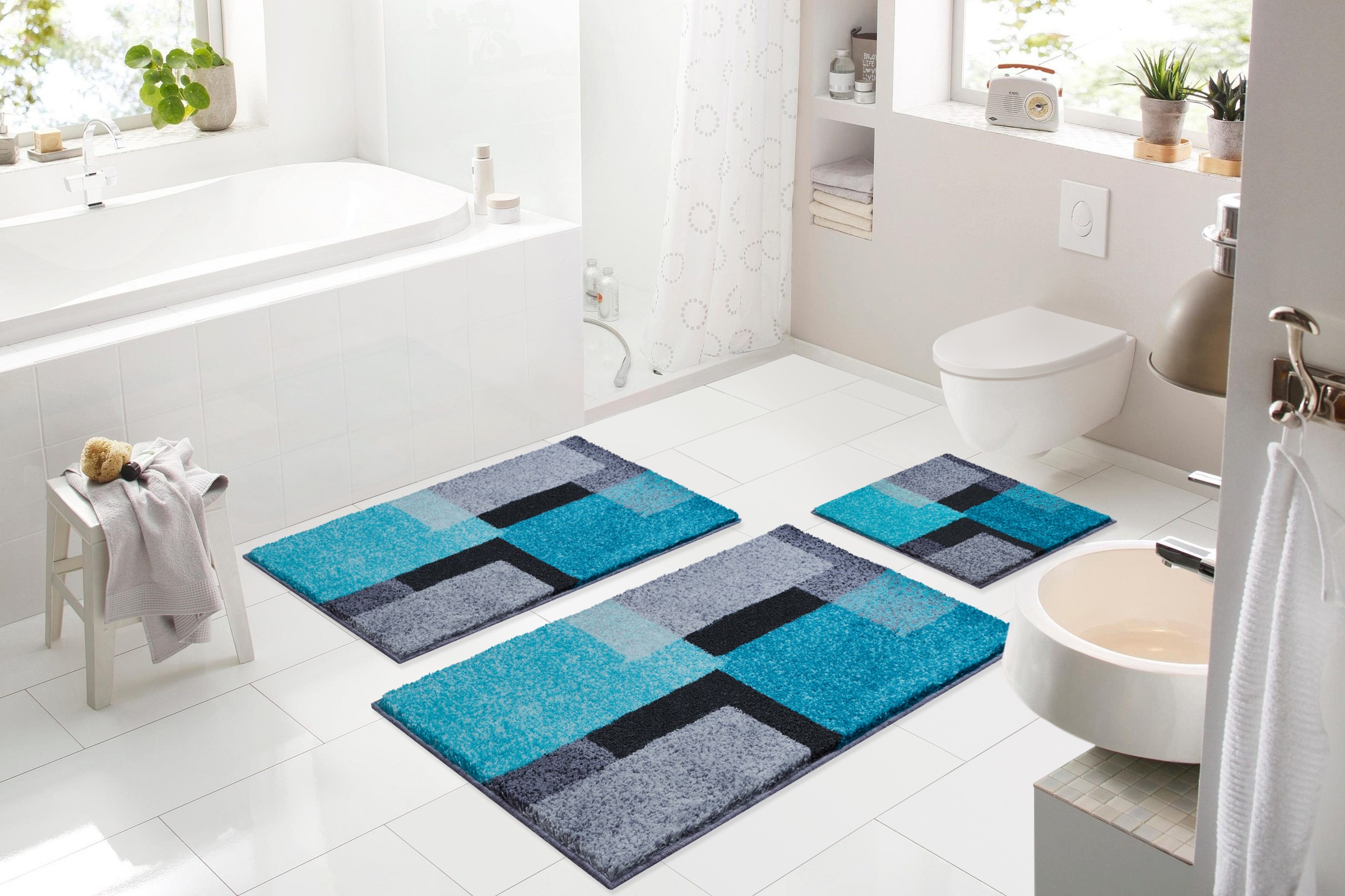 Grund Badematte "Atala" Höhe 20 mm rutschhemmend beschichtet fußbodenheizun günstig online kaufen