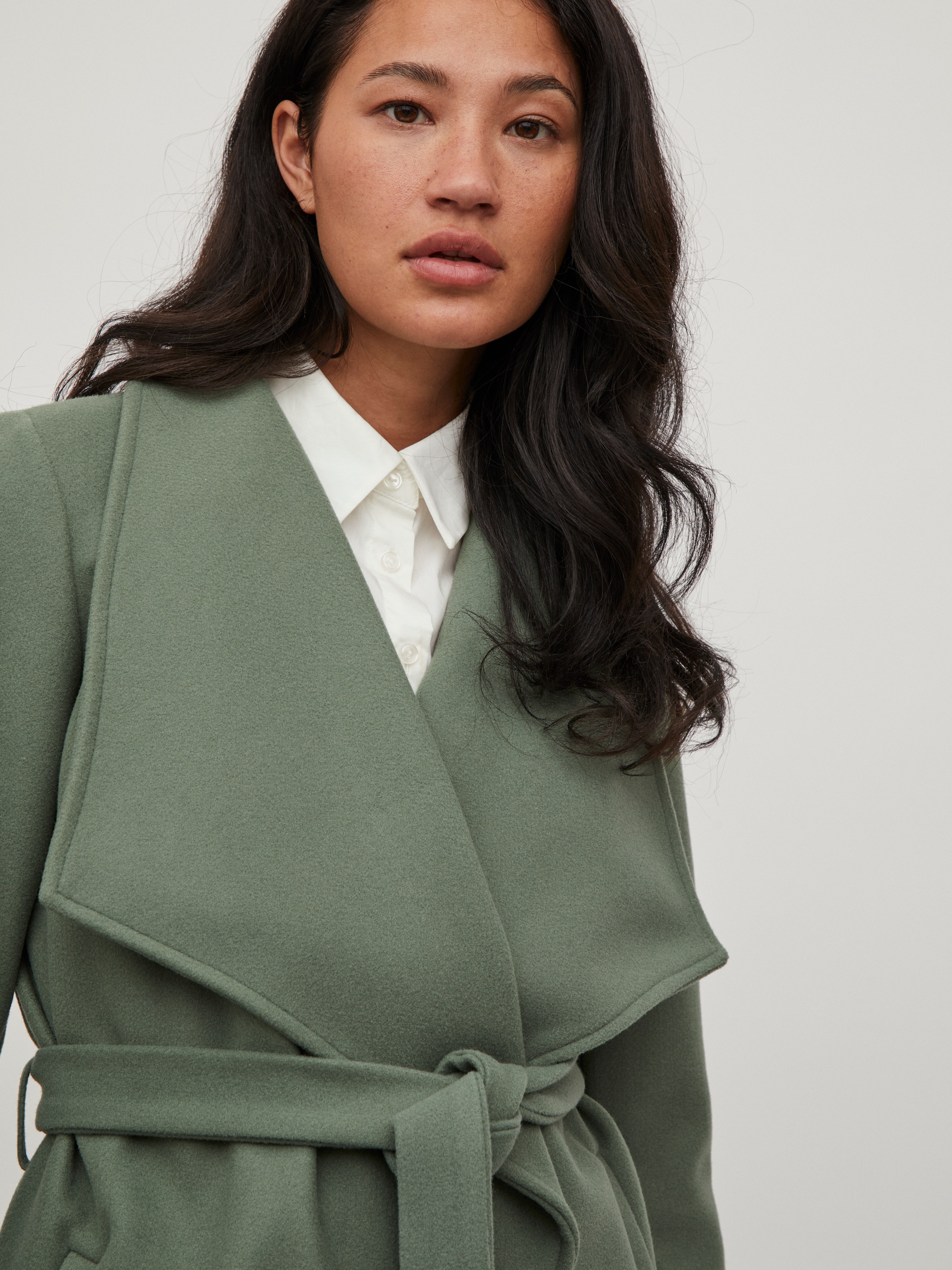 Vila Kurzmantel "VICOOLEY COLLAR BELT COAT - NOOS" günstig online kaufen
