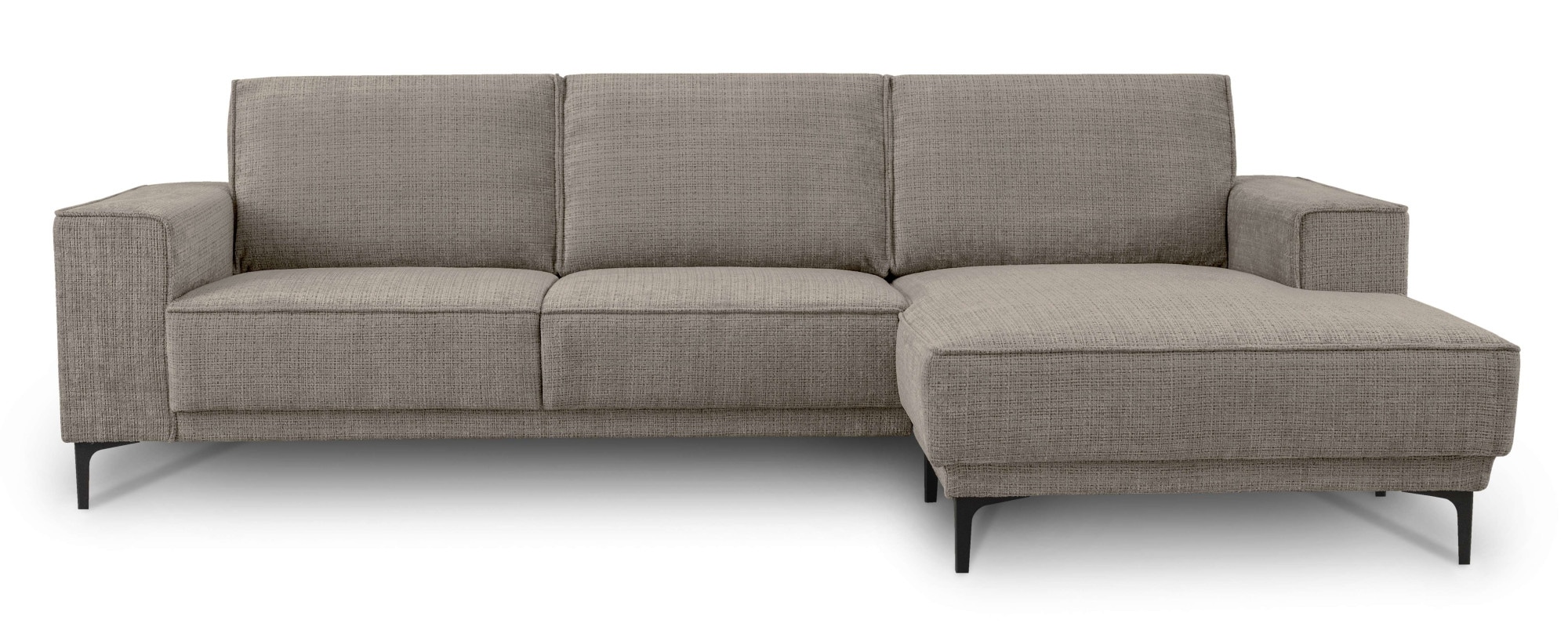 Places of Style Ecksofa »Polsterecke Oland, Struktur, Flachgewebe, Luxus-Microfaser, Boucle«, L-Form, 280 cm, Wellenunterfederung, Skandi-Design, Metallfüße