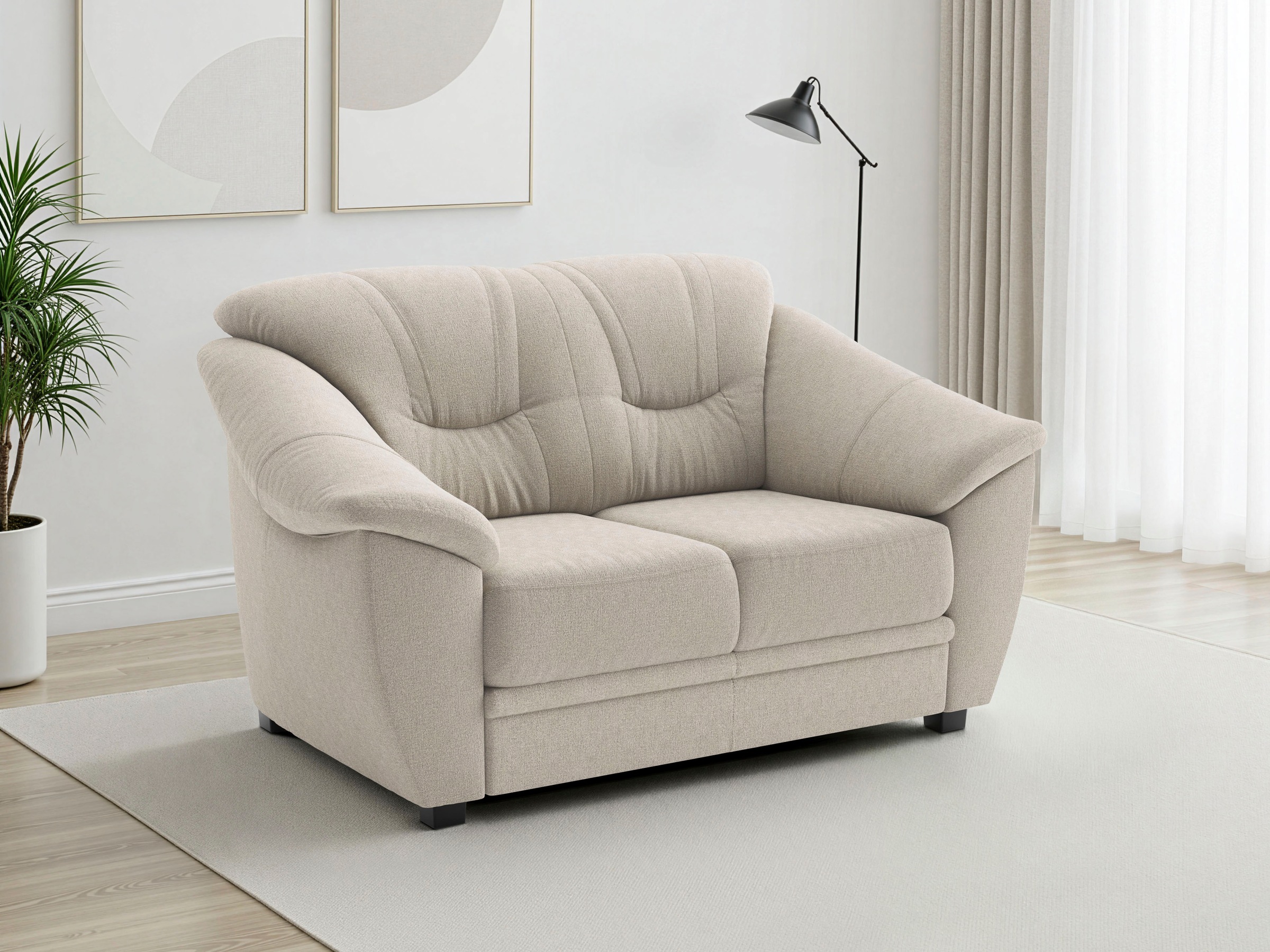 sit&more 2-Sitzer "Savona B: 148cm, Komfort Sitz, große Stoff + Lederauswahl" mit Federkern