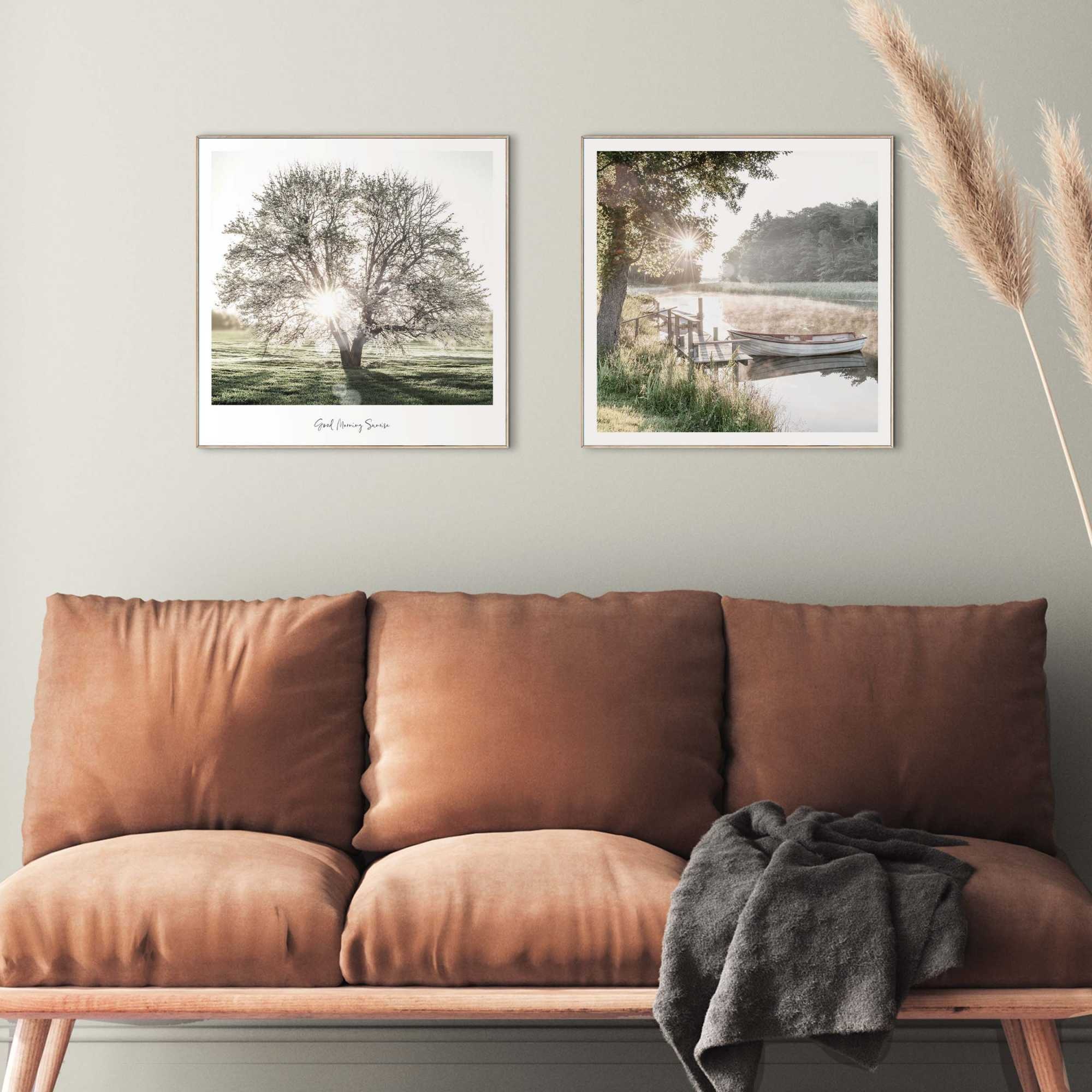 Reinders! Poster »Nature Vibe«, Home Office - Grün - MDF - Landschaften - 50x50 cm