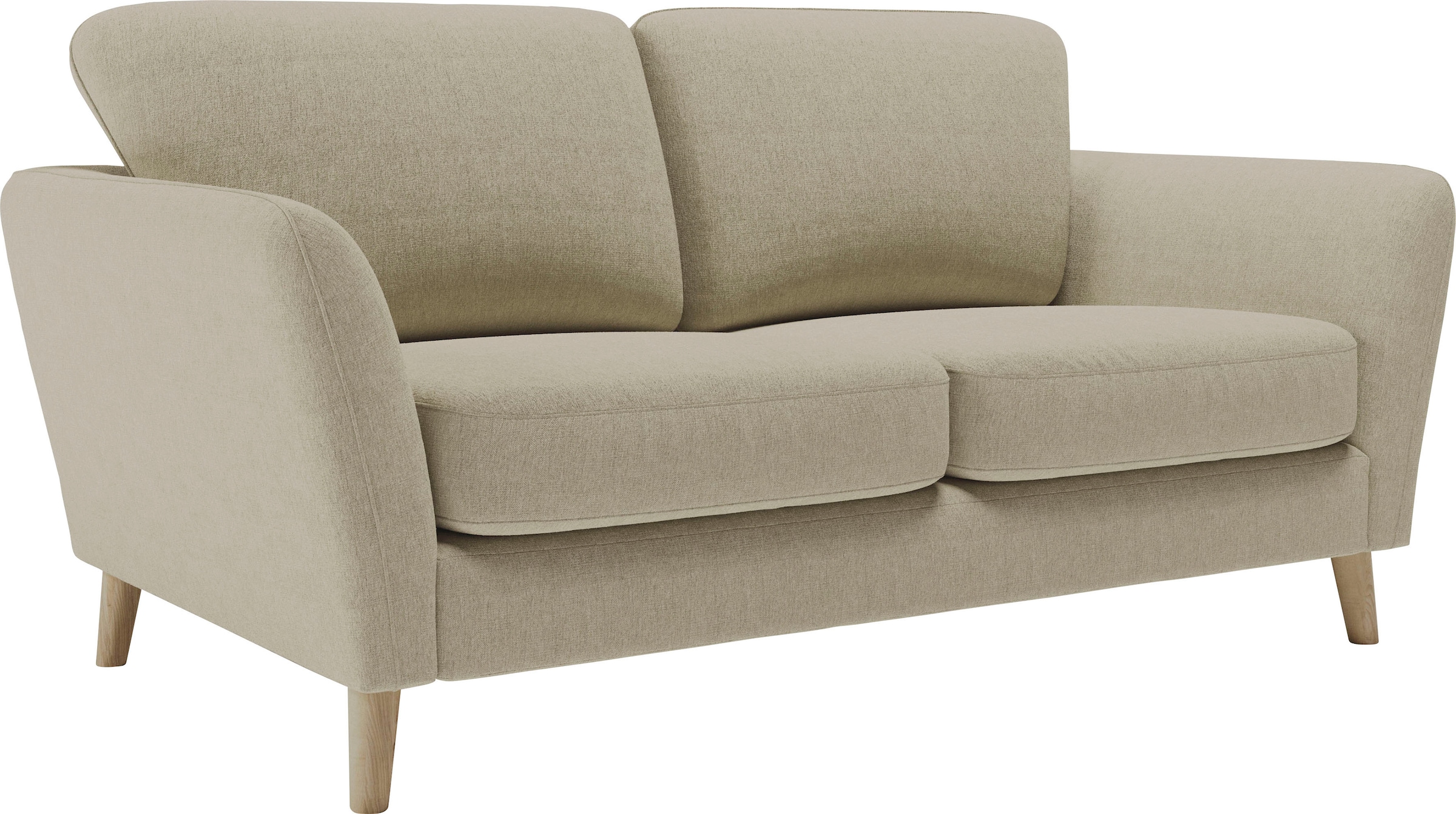 Home affaire 2-Sitzer »MARSEILLE Kompaktsofa 170 cm, Cord, Flachgewebe, Struktur, Webstoff«, Massivholzbeine Eiche, Landhausstil, Wellenunterfederung
