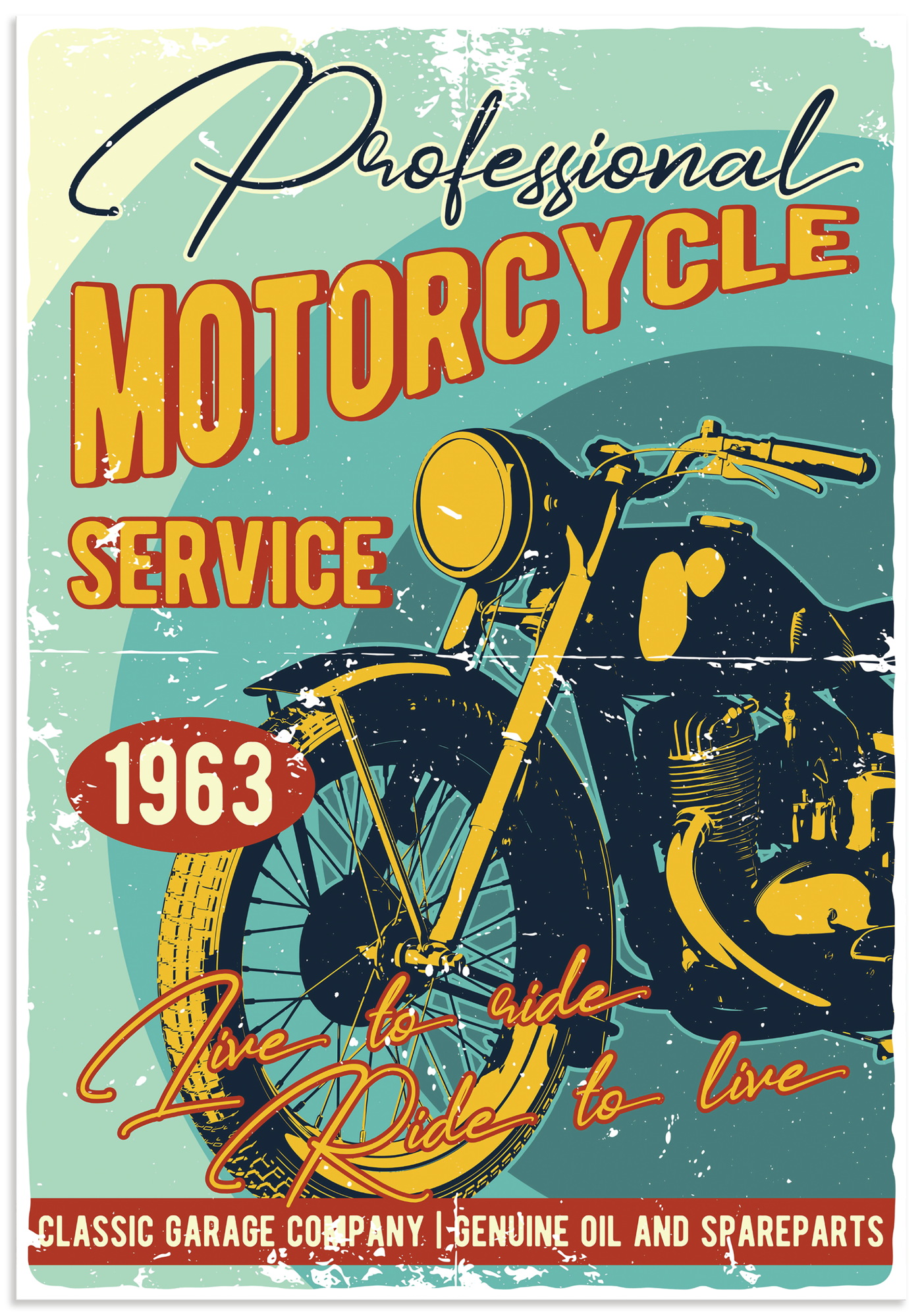 Artland Wandbild "Classic Motorcycles 2" 1 Stk. tlg. als Alubild, Leinwandbild, Poster, Wandaufkleber in verschied. Größen