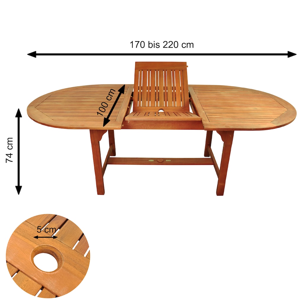 indoba Garten-Essgruppe »Sun Flair«, (5 tlg.), Gartenset - IND-70000-SFSE5