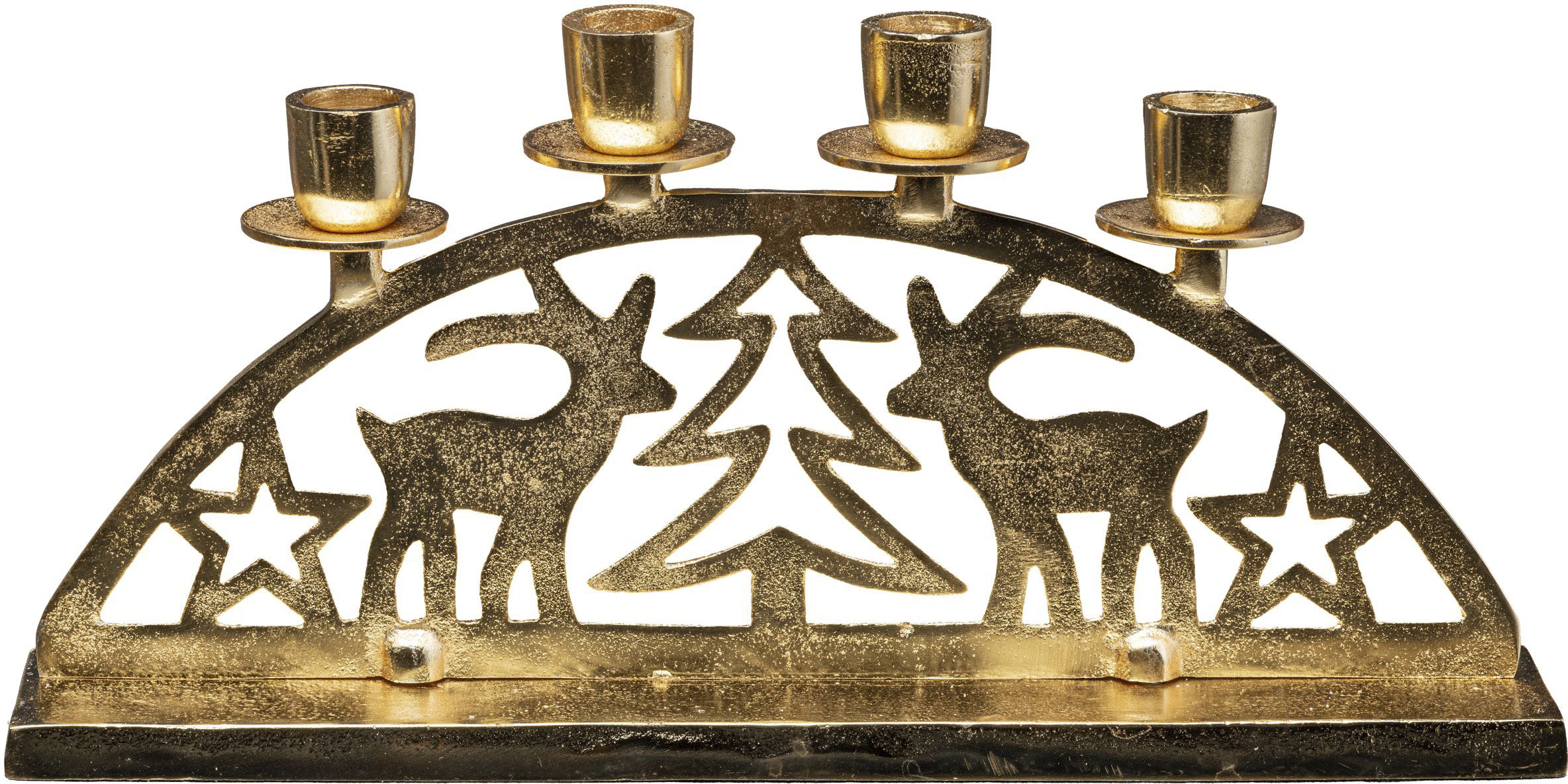 Creativ deco Kerzenhalter "Adventsleuchter Weihnachtslandschaft" Stabkerzenhalter, Weihnachtsdeko, Breite ca. 35 cm, 4-flammig