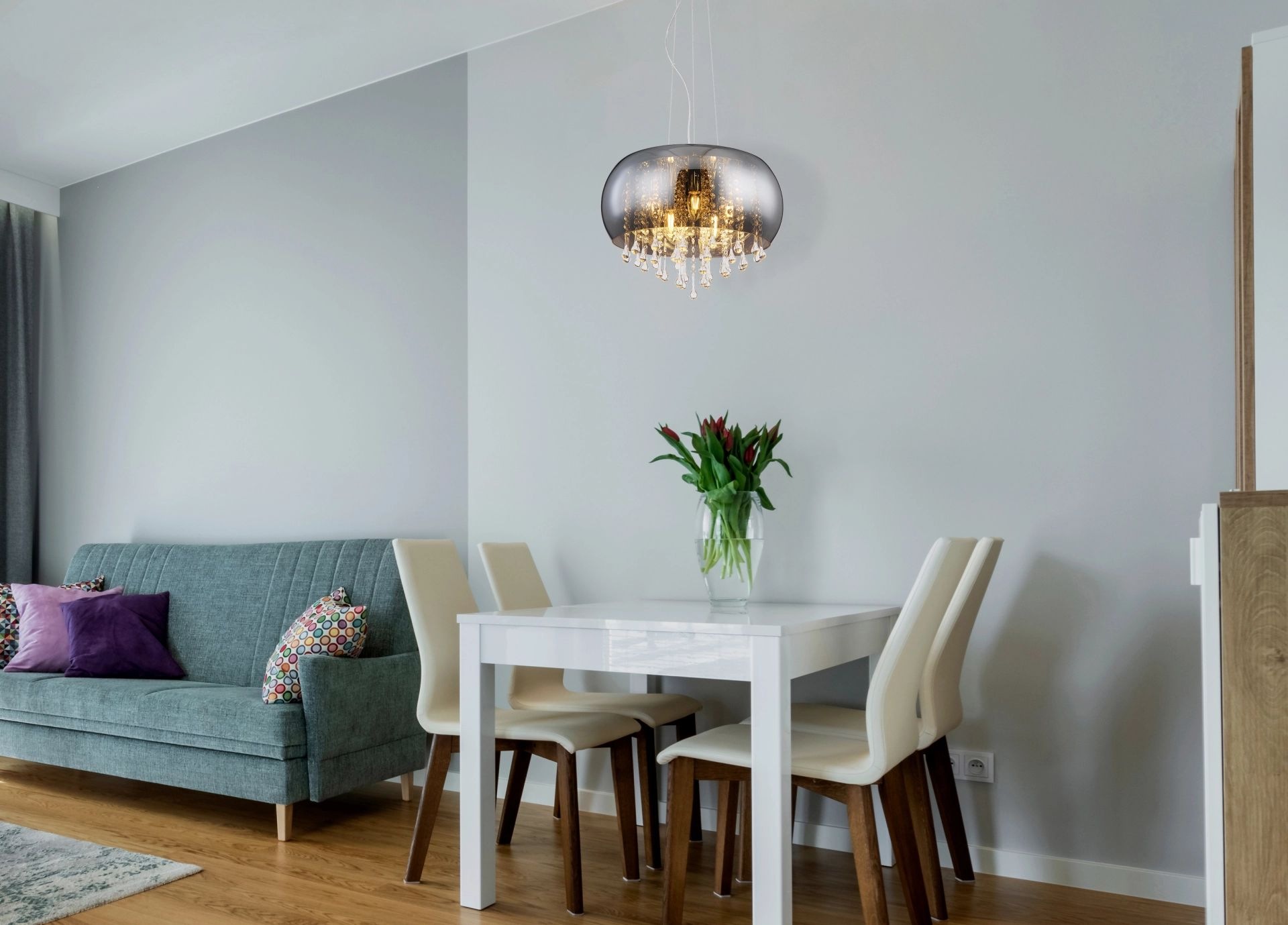 GLOBO LIGHTING Pendelleuchte »KALLA«, Leuchtmittel E14 | ohne Leuchtmittel, Kristalle, Hängeleuchte, Hängeleuchte, Wohnzimmer, Esstisch