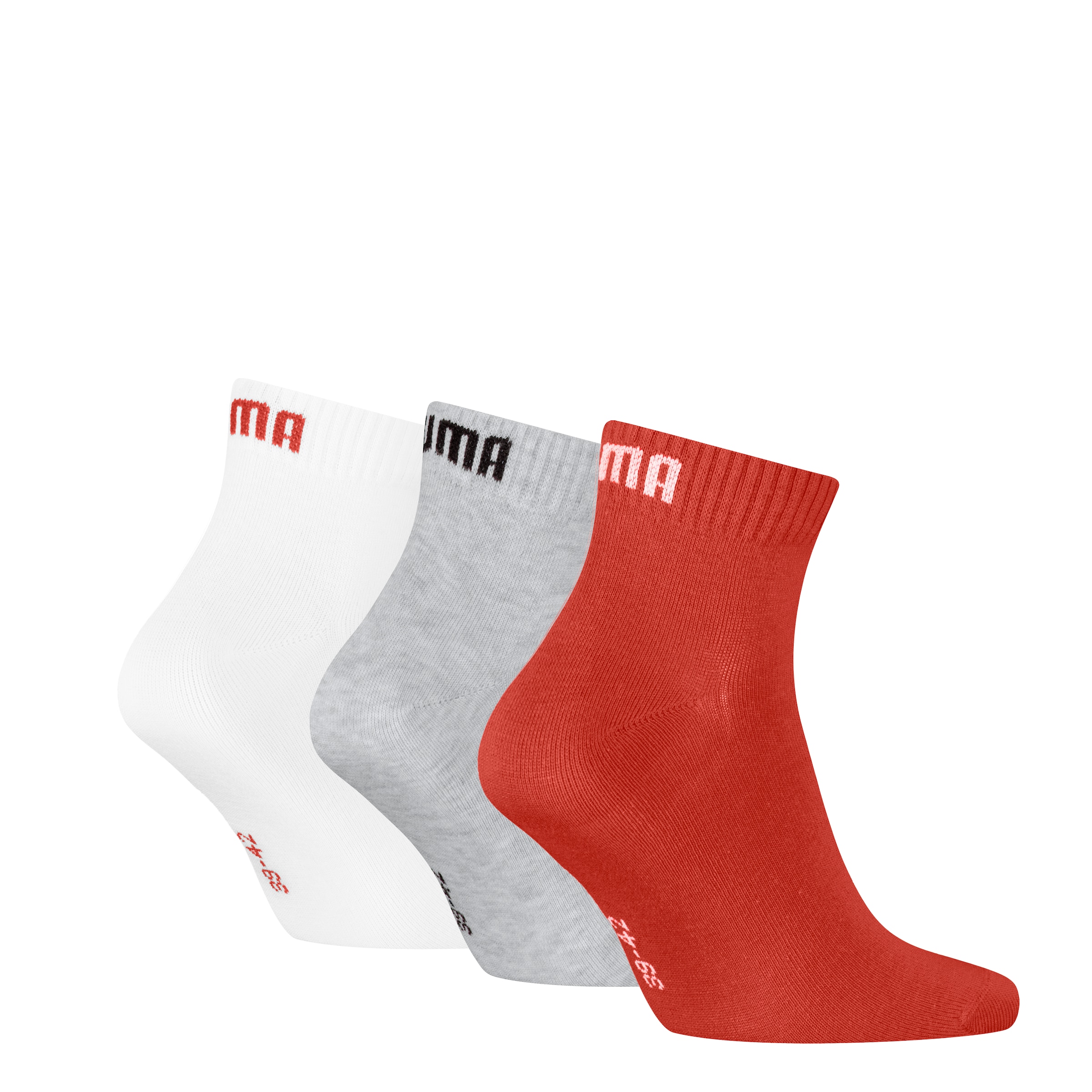 PUMA Kurzsocken »PUMA UNISEX QUARTER PLAIN 3P«, (3 Paar, 3 Paar), mit kleinem Logo