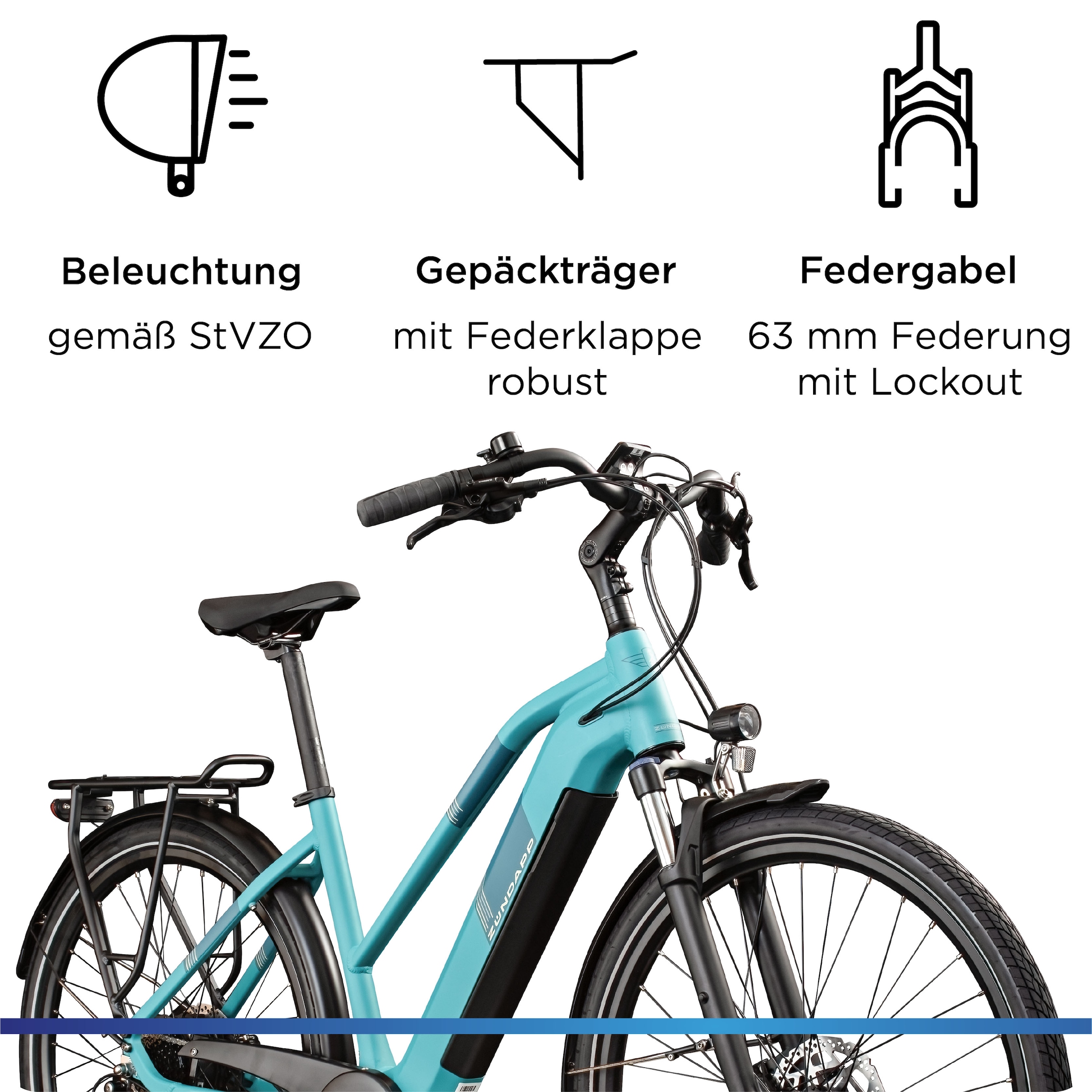 Zündapp »Z810« 8 Gang Shimano Altus RD-M310 Schaltwerk Kettenschaltung Heckmotor 250 W Pedelec, Elektrofahrrad für Damen und Herren