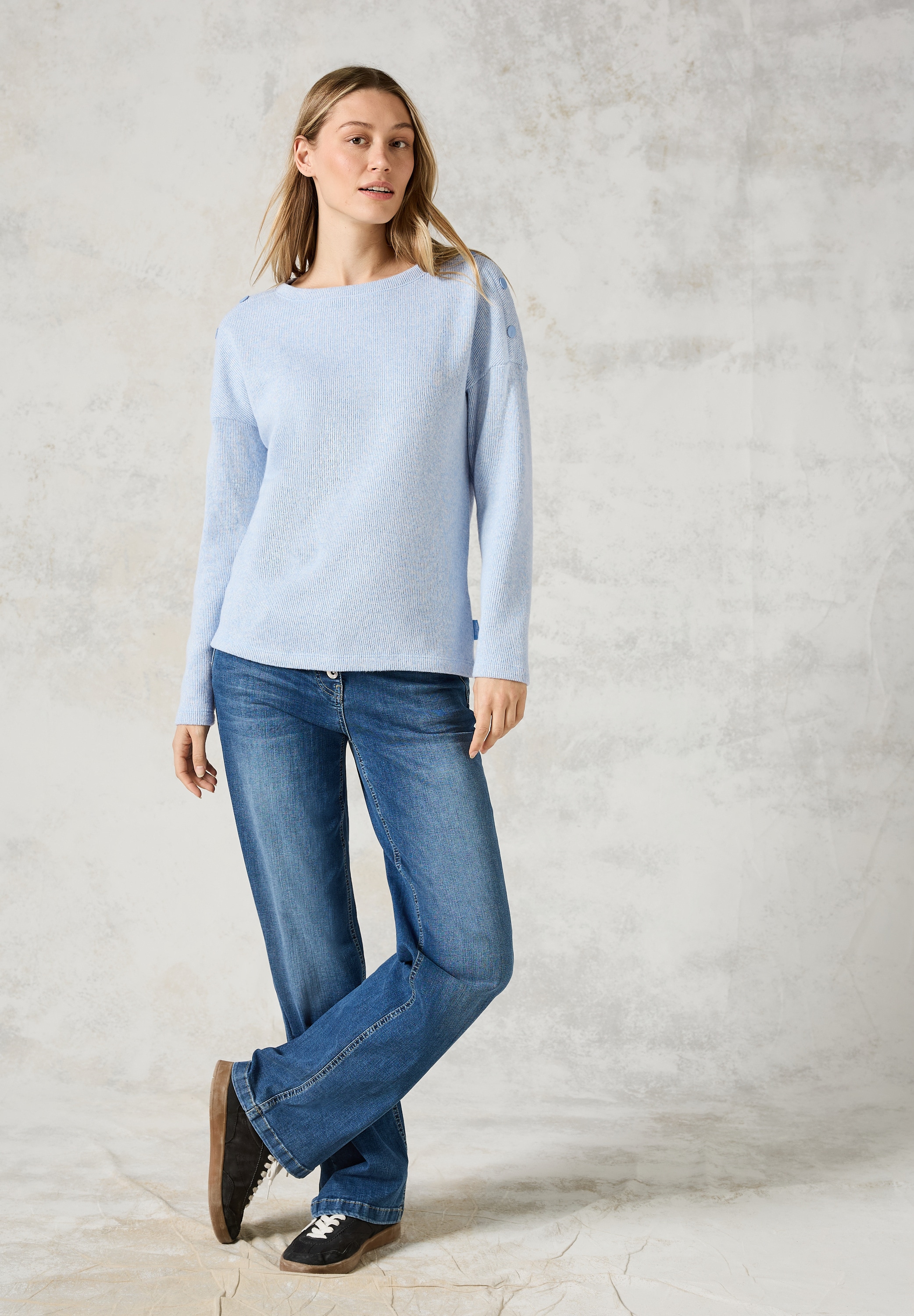 Cecil Langarmshirt, aus softem Materialmix