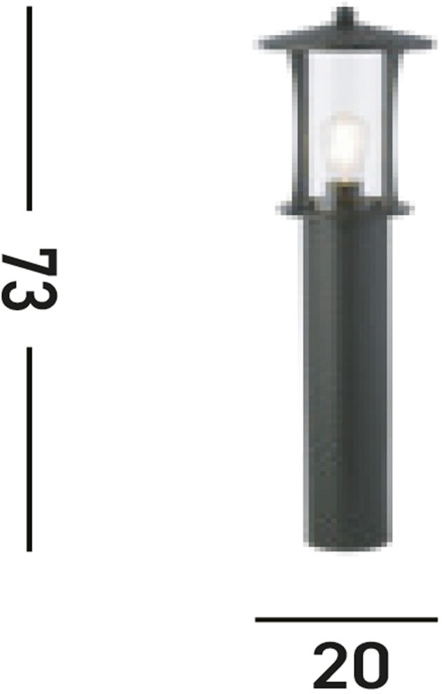 Searchlight Pollerleuchte »Pagoda Outdoor Post - Black Metal & Clear Glass« E27 1 Stk.