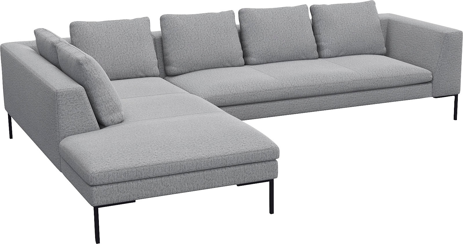 FLEXLUX Ecksofa »Loano, superbequemer Sitzkomfort durch Kaltschaum im Sitz, L-Form«, modernes Sofa, frei im Raum stellbar, lose Kissen, hoher Fuß