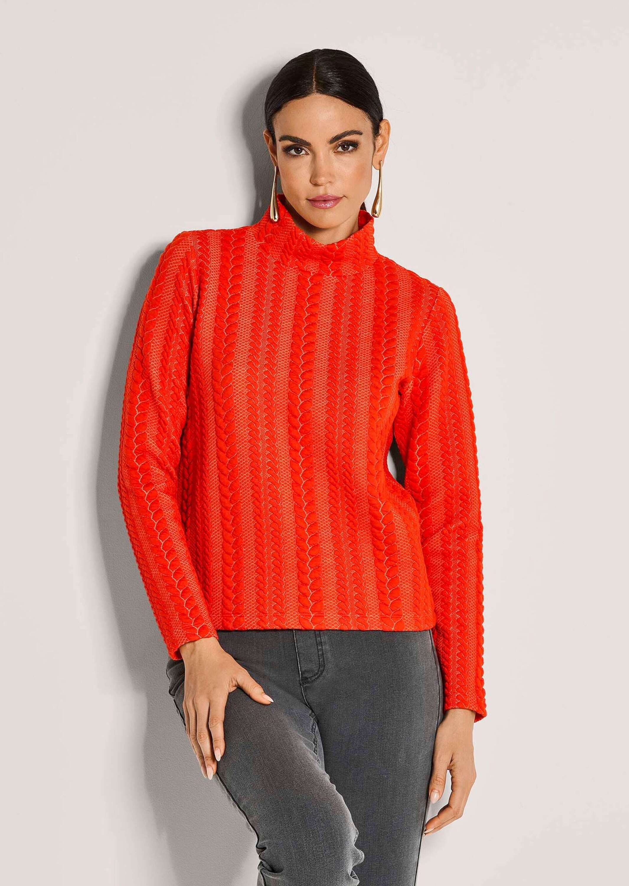 MADELEINE Langarmshirt »Sweatshirt Sweatshirt mit Zopfstruktur«