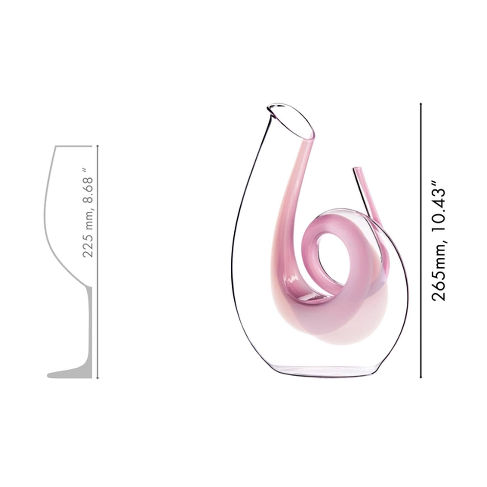 RIEDEL THE WINE GLASS COMPANY Dekanter »Dekanter Curly 26,5 cm pink« Handwäsche wird empfohlen