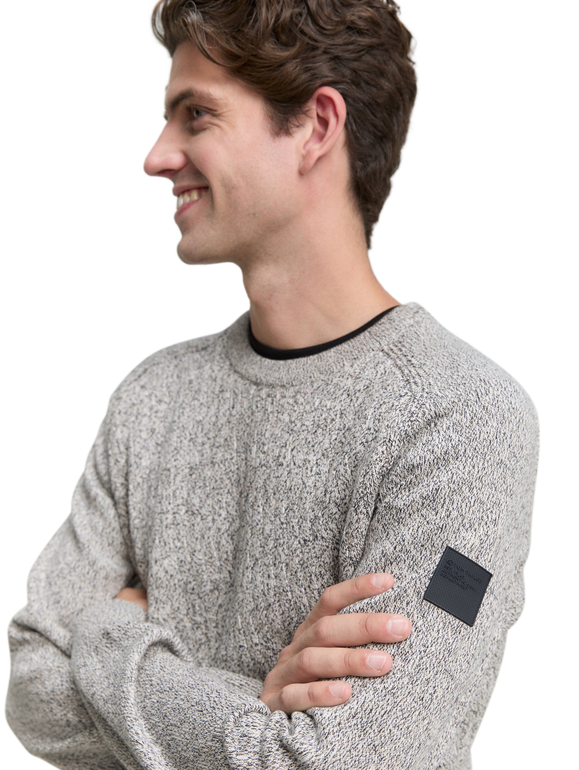 TOM TAILOR Strickpullover, mit Logo Stickerei am Arm