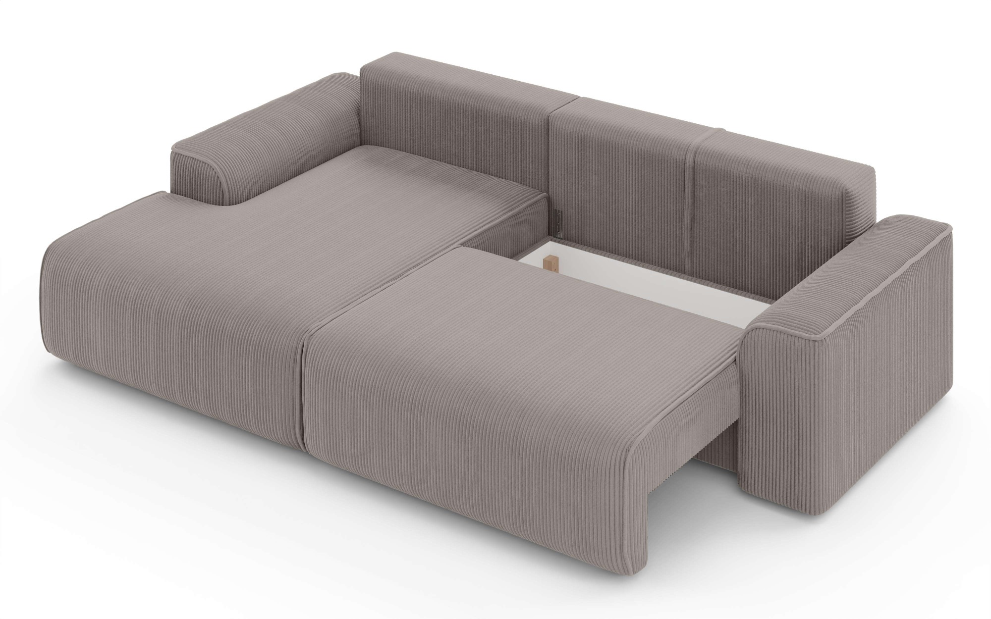 Home affaire Ecksofa »Santenay mit Bettfunktion und Bettkasten, Maße: B/T/H 266/164/90 cm«, L-Form mit Wellenfederung, Schlaffläche: 140x213 cm, auch in Cord