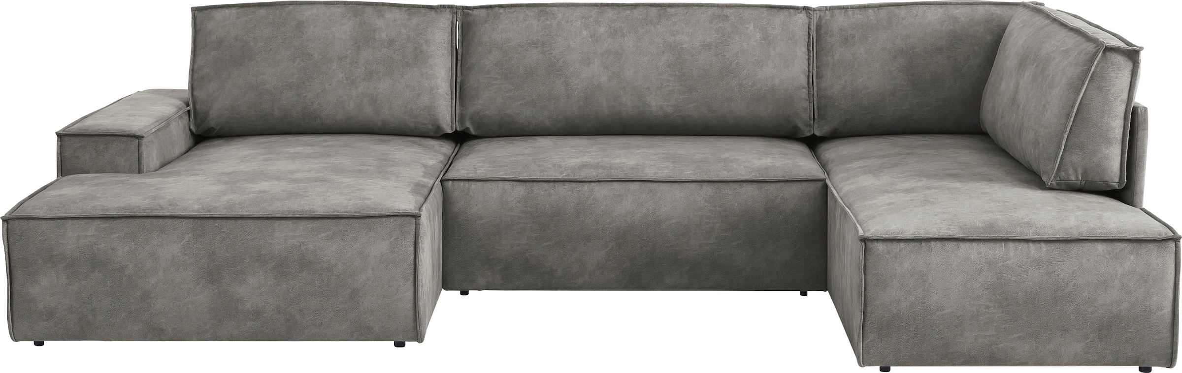 Home affaire Wohnlandschaft »SHERWOOD XXL 329 cm, U-Form, Schlafsofa,«, Schlaffunktion m. Bettkasten (194x139 cm), Cord, Vintage, Samtvelours