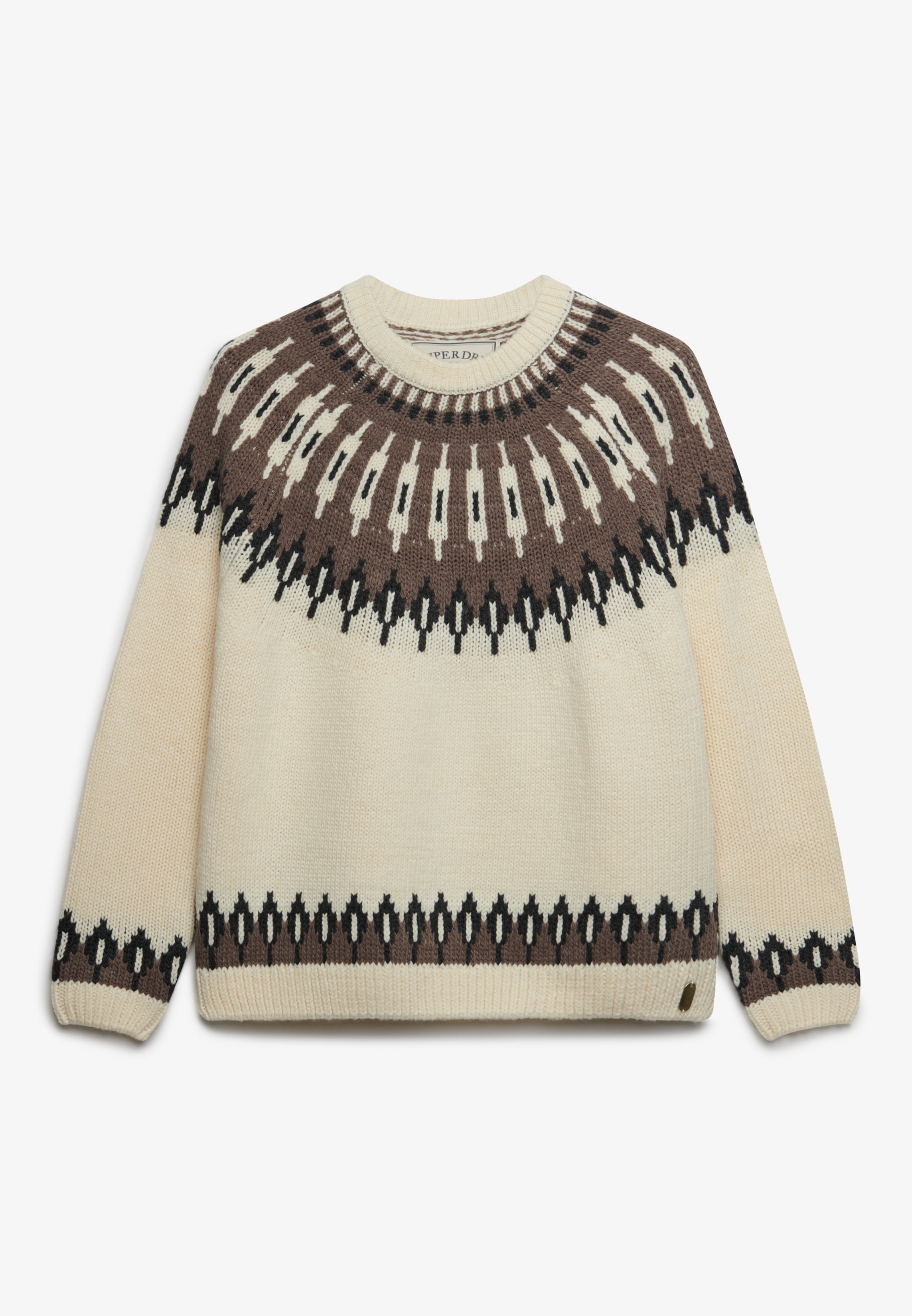Superdry Strickpullover "CREW NECK JUMPER" Materialmix, loose fit, hochwertig mit Woll-Anteil