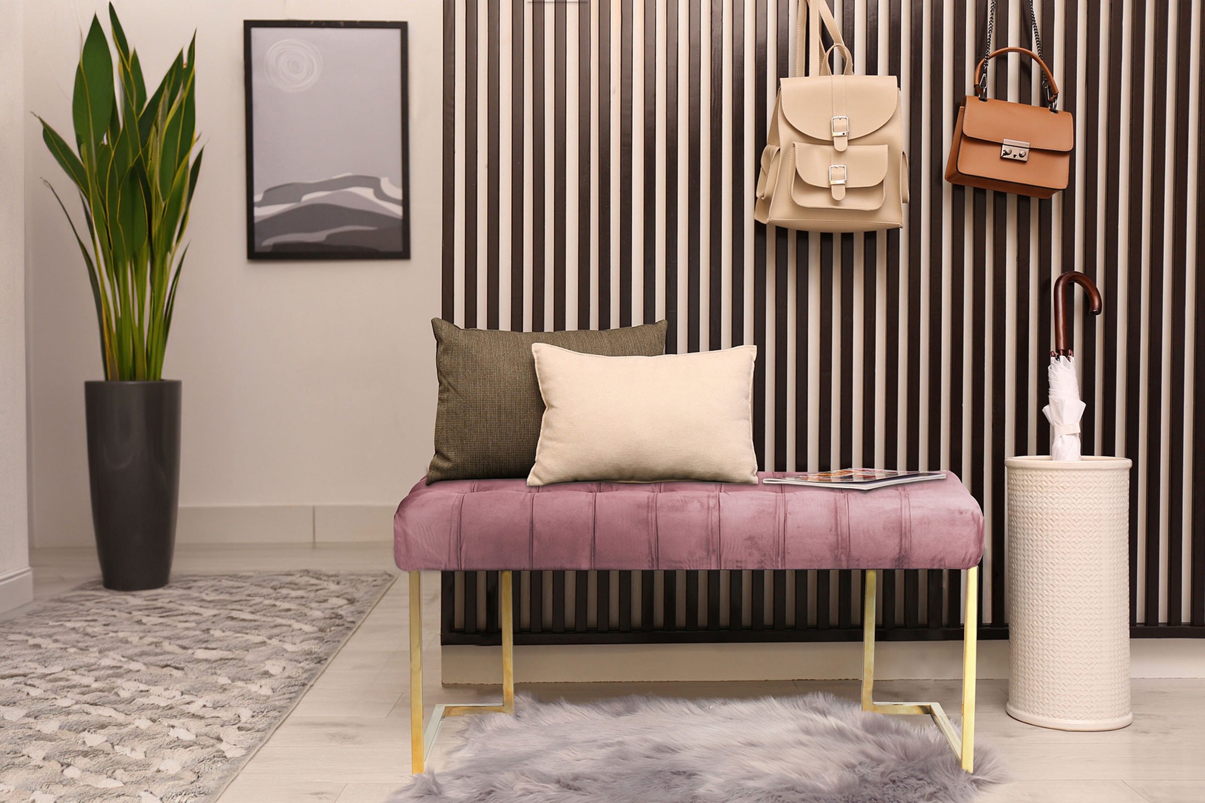 Kayoom Sitzbank "Rare 225, Edler Touch durch goldenes Gestell" 1 Stk. tlg. günstig online kaufen