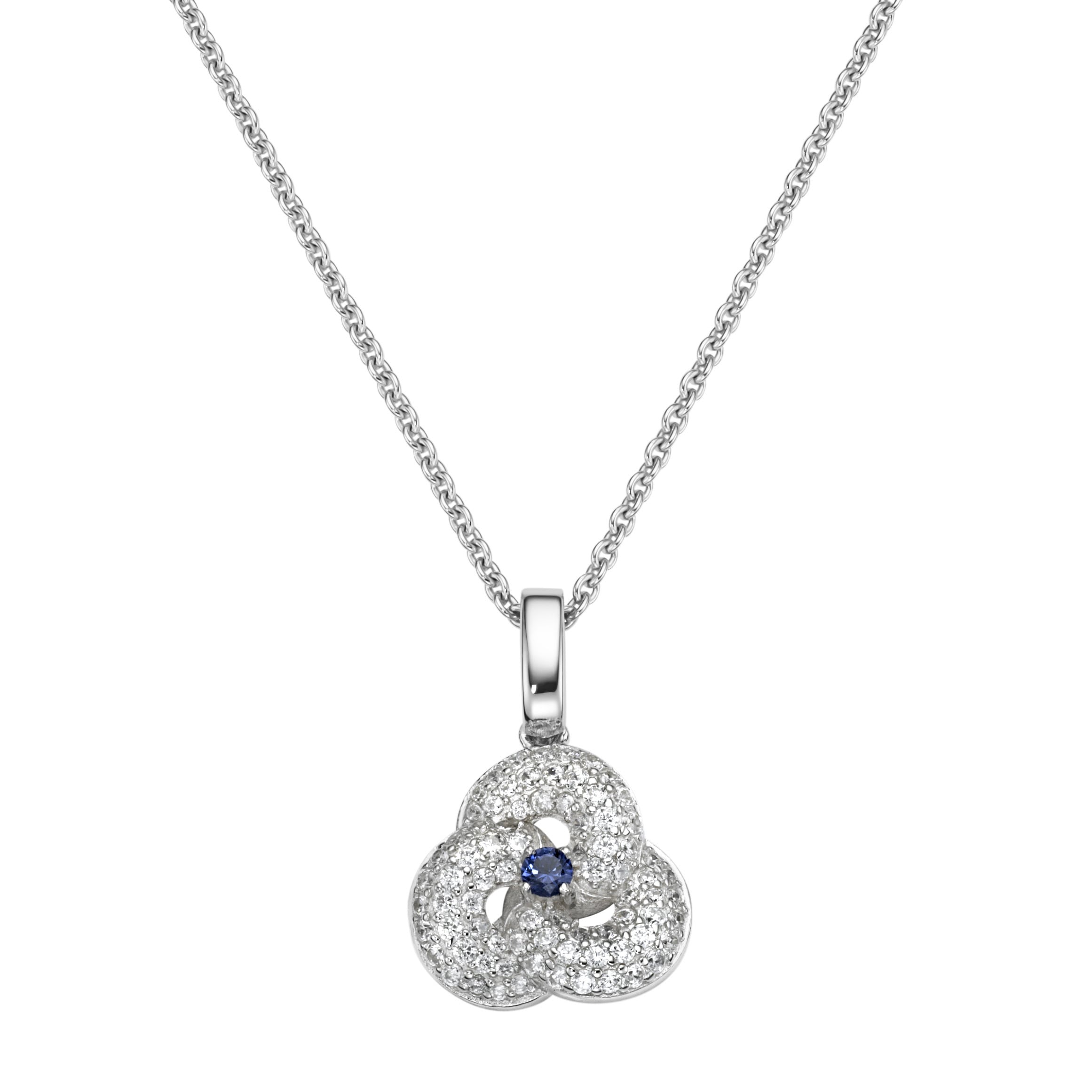 Smart Jewel Kette mit Anhänger »Anhänger mit Zirkonia und blauem Kristallstein, Silber 925«