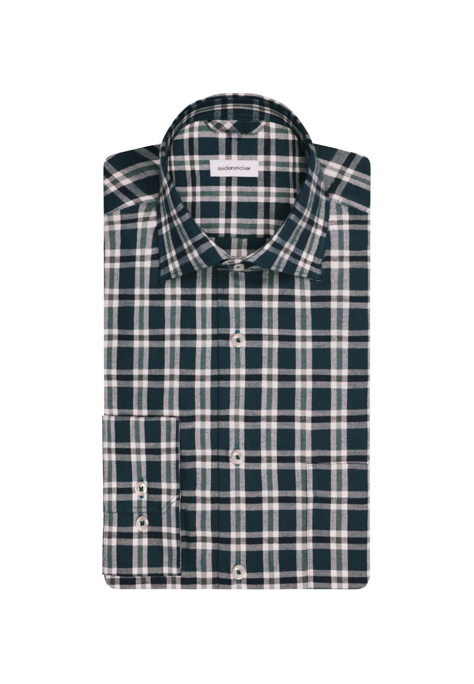 seidensticker Flanellhemd »Regular«, Regular Langarm Button-Down-Kragen Karo