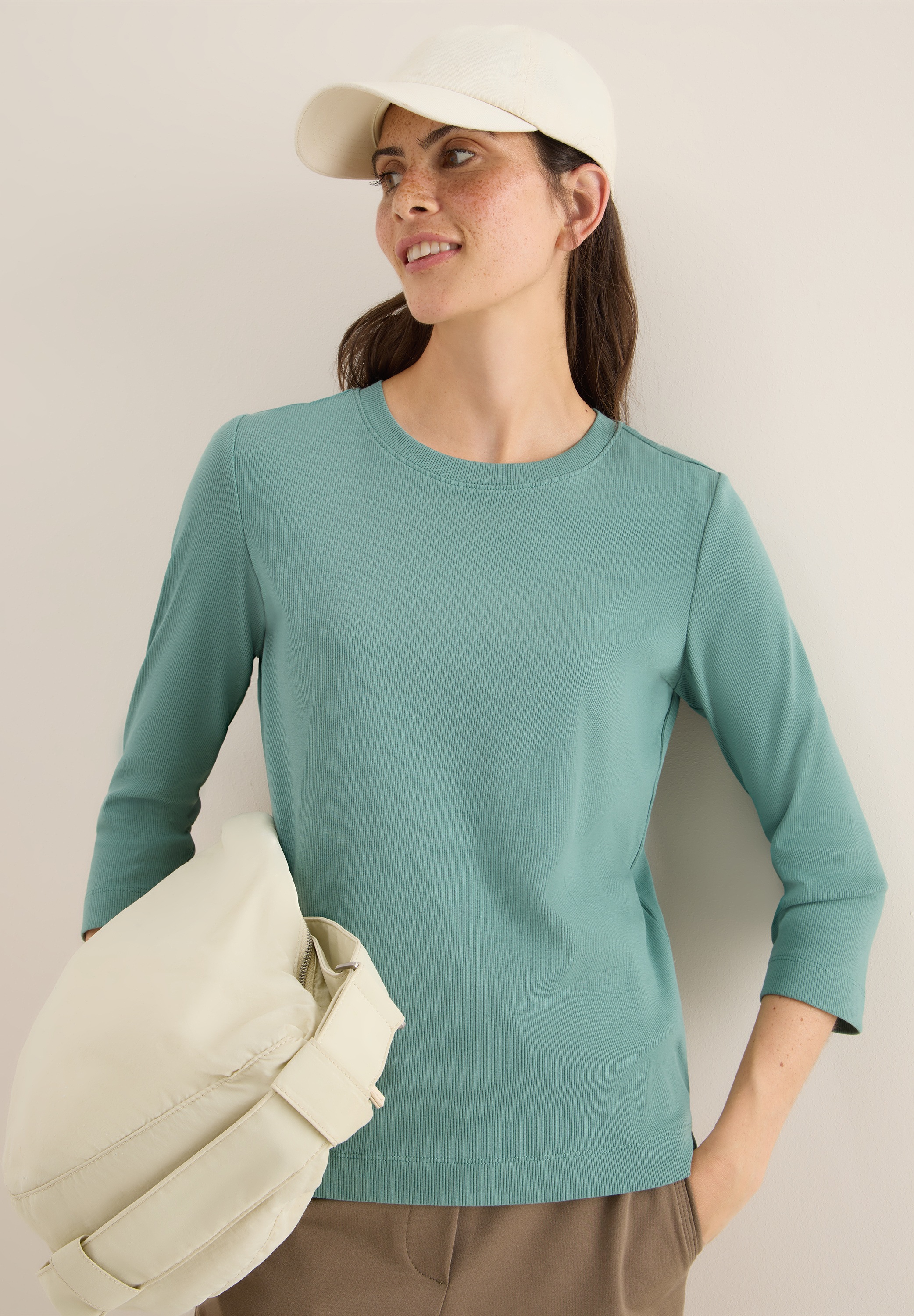 Cecil Rundhalsshirt aus Baumwolle mit Stretchante günstig online kaufen