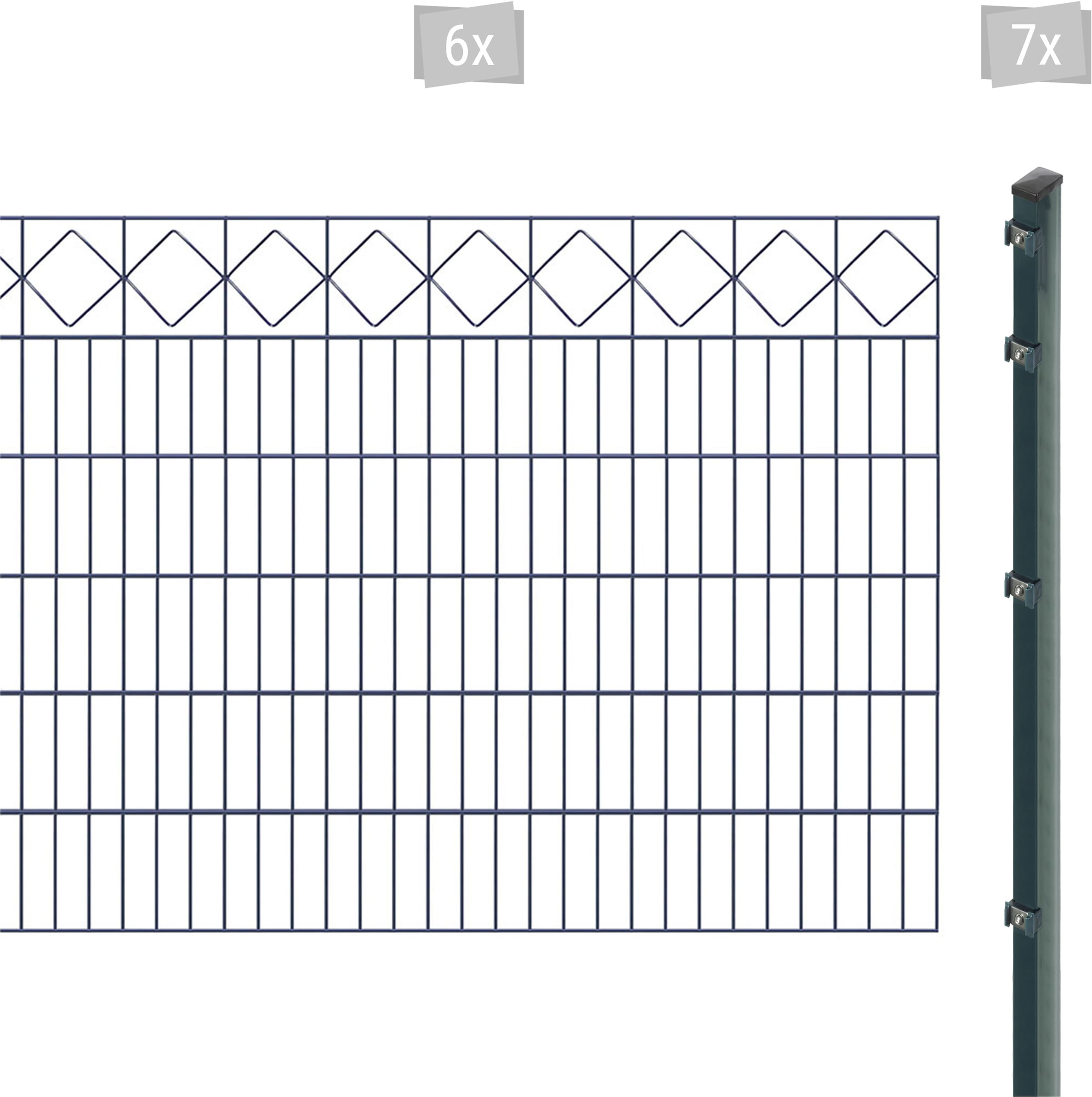 Arvotec Doppelstabmattenzaun "EXCLUSIVE 120 zum Einbetonieren "Karo" mit Zierleiste", Zaunhöhe 120 cm, Zaunlänge 2 - 60 