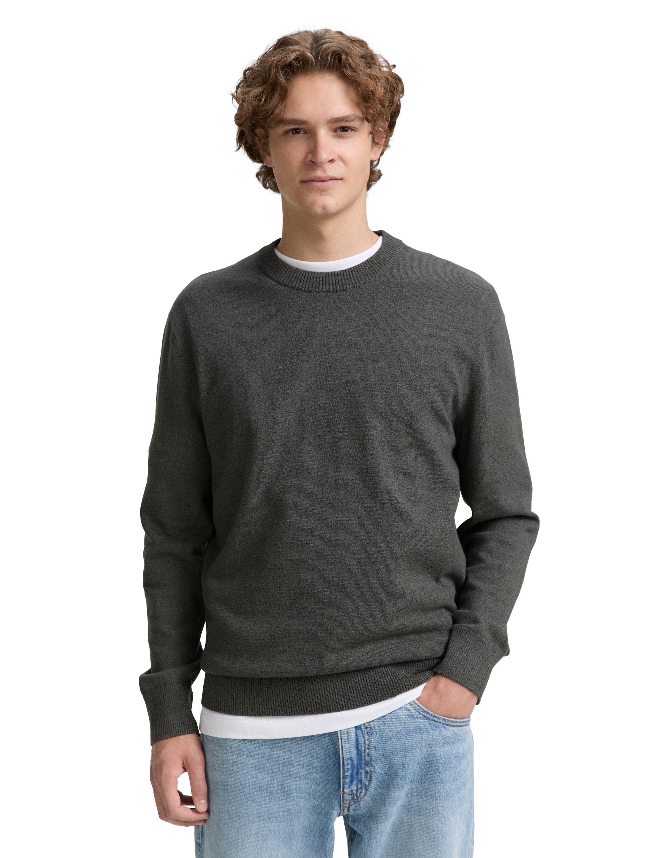 TOM TAILOR Denim Strickpullover, in melierter Optik günstig online kaufen