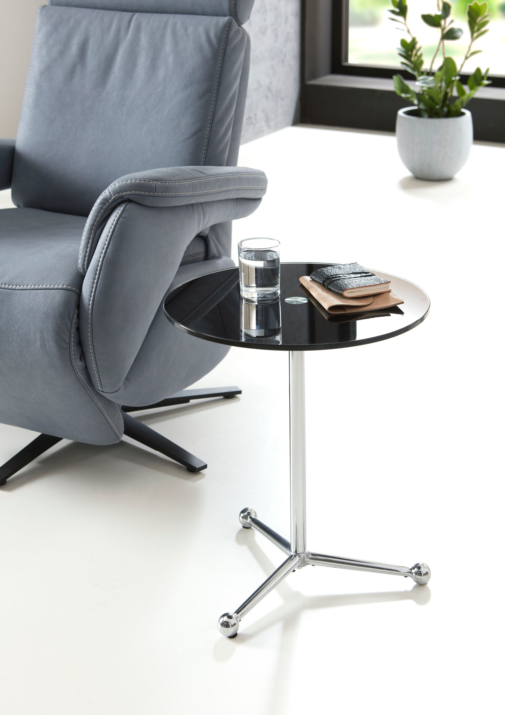 HAKU Beistelltisch »Sofatisch, Wohnzimmertisch« 1 Stk. tlg. rund - aus Metall Silber - Ø/H 45/50 cm