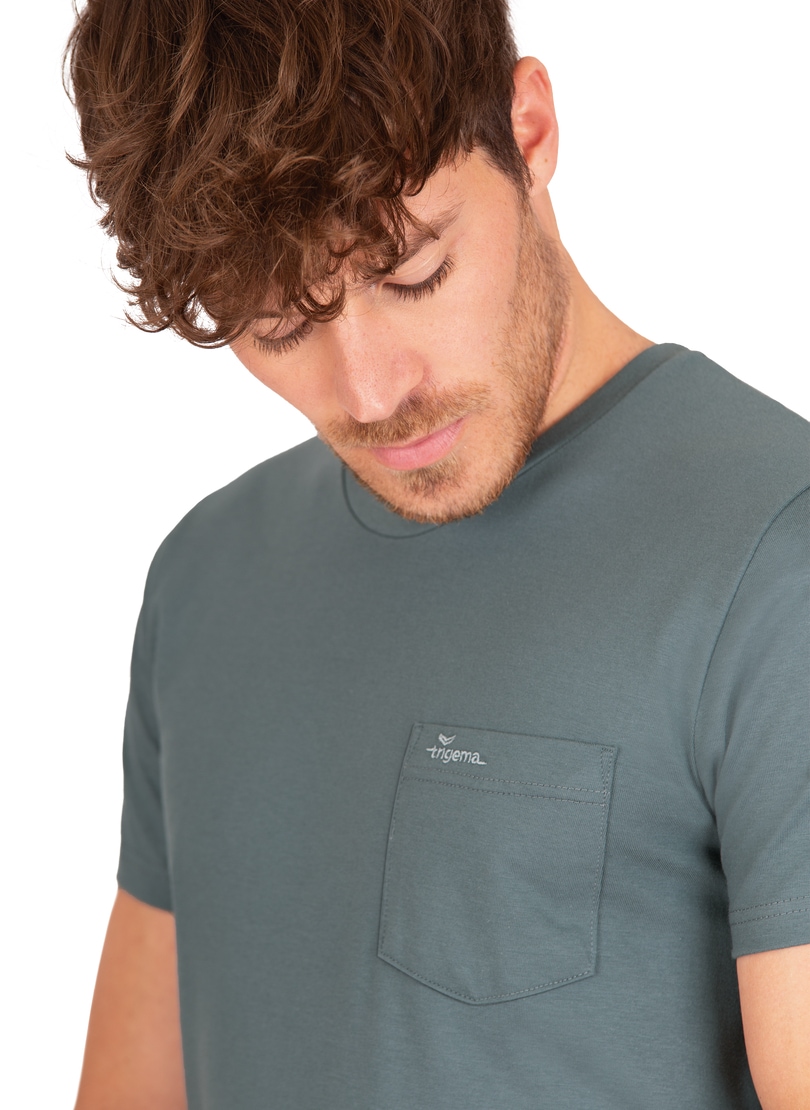 | Biobaumwolle Brusttasche« T-Shirt kaufen T-Shirt Trigema »TRIGEMA BAUR ▷ mit aus