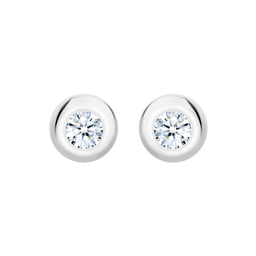 Elli DIAMONDS Paar Ohrstecker »Basic Diamant (0.06 ct.) 925 Silber Geschenkidee«