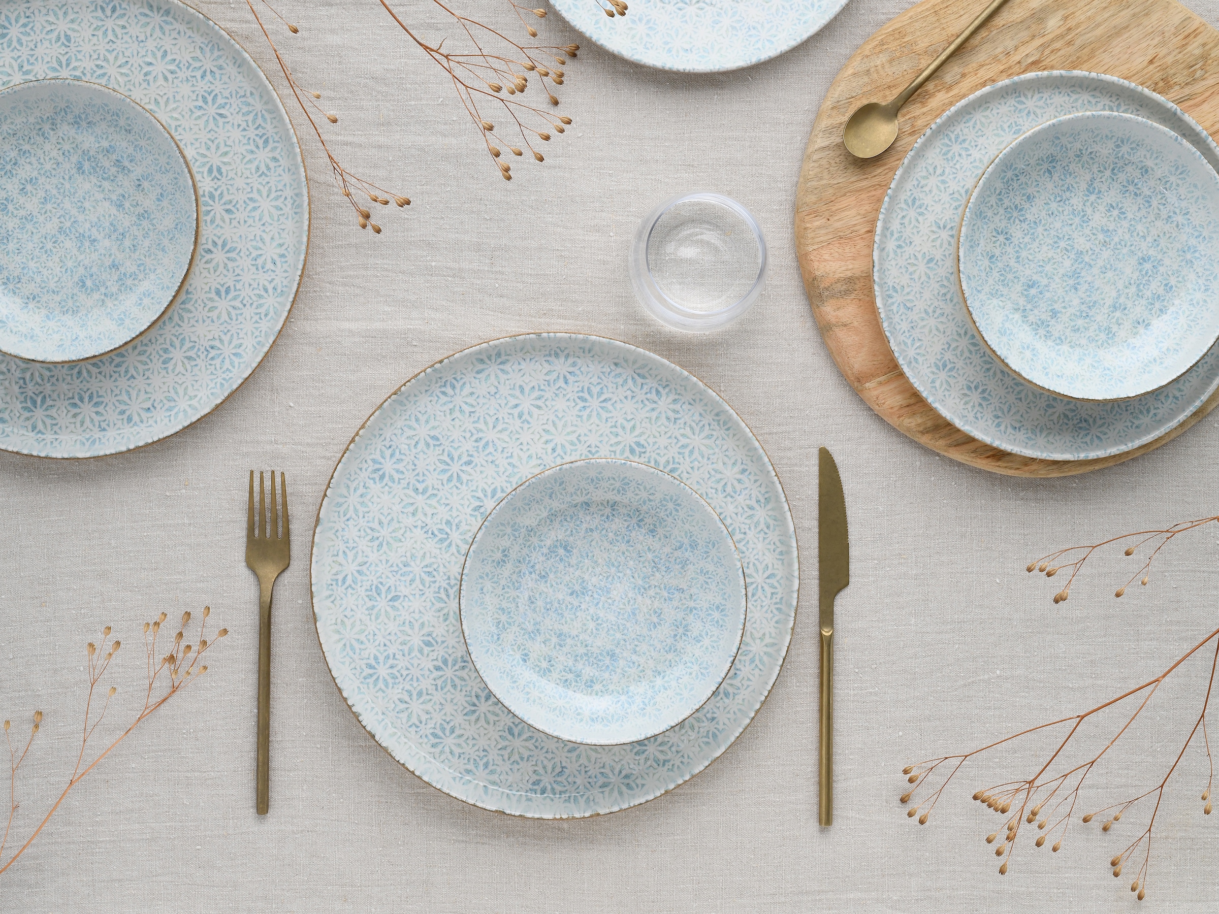 CreaTable Teller-Set »Uno Emiliana, Tellerset 12-tlg«, (Set, 12 tlg.), Shabby Look, Vintage Style