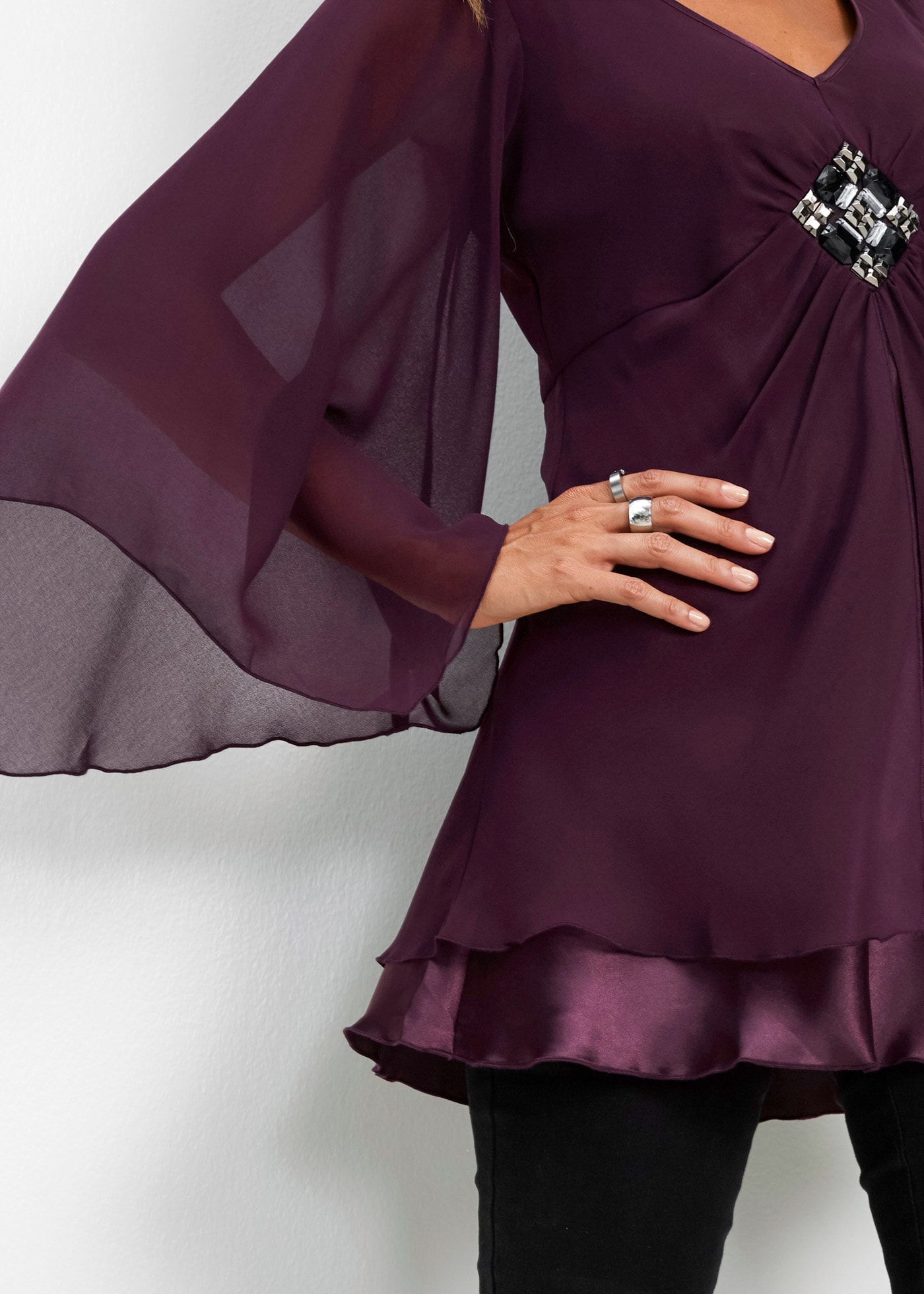 bonprix Tunika festlicher Stil, lockere Passform, aus Polyester