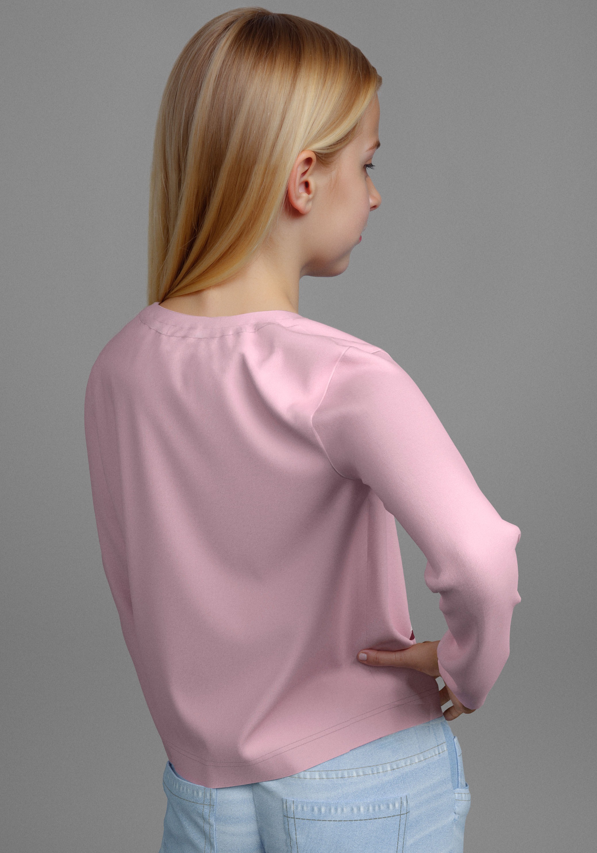 Thumbnail - KangaROOS Langarmshirt "Cropped Shirt mit Zahlenprint" Sportiver Frontprint