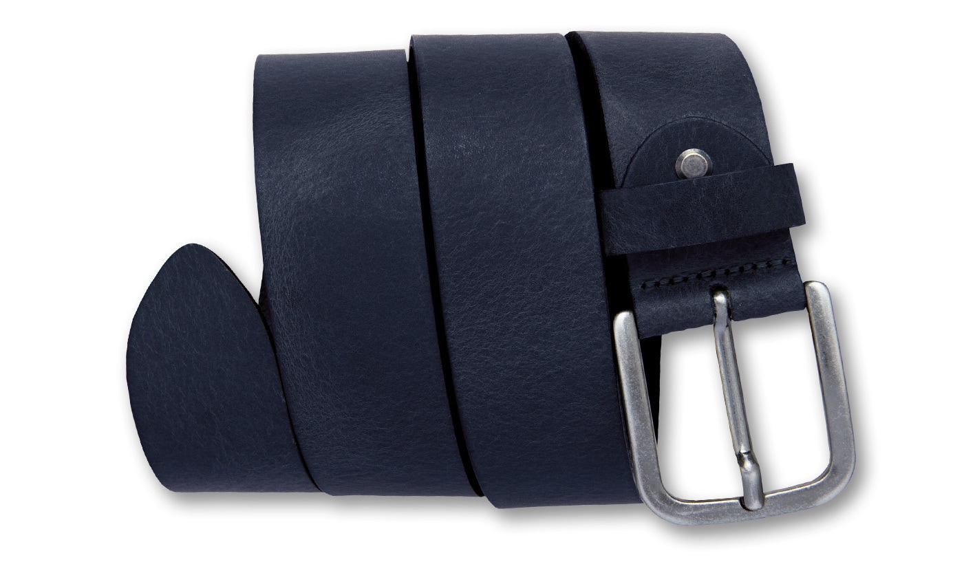 BERND GÖTZ Herren Ledergürtel "Ledergürtel mit silberfarbener Schließe"dunkelblau, Gr. 80, Rindsleder, Gürtel