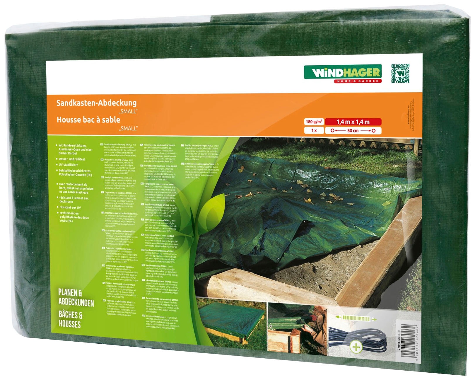 Windhager Sandkasten-Abdeckplane »MEDIUM«, 1,7x1,7 m, mit Kordel zur Befestigung