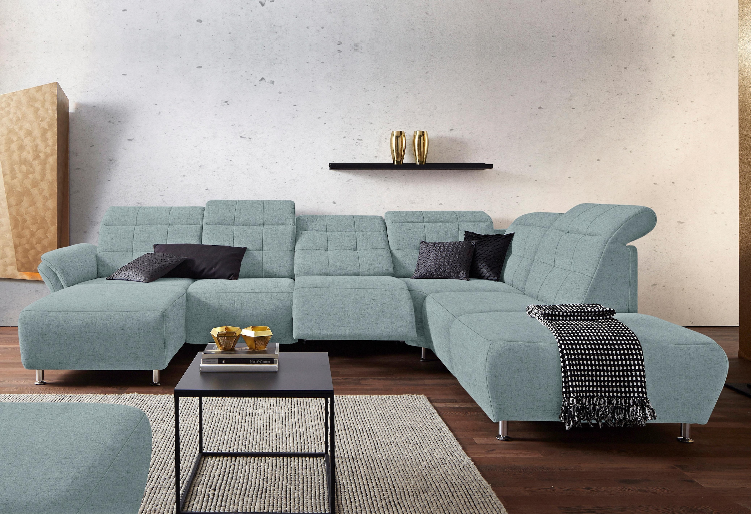 Home affaire Wohnlandschaft "Manhattan U-Form" 2 Sitze mit elektrischer Rel günstig online kaufen