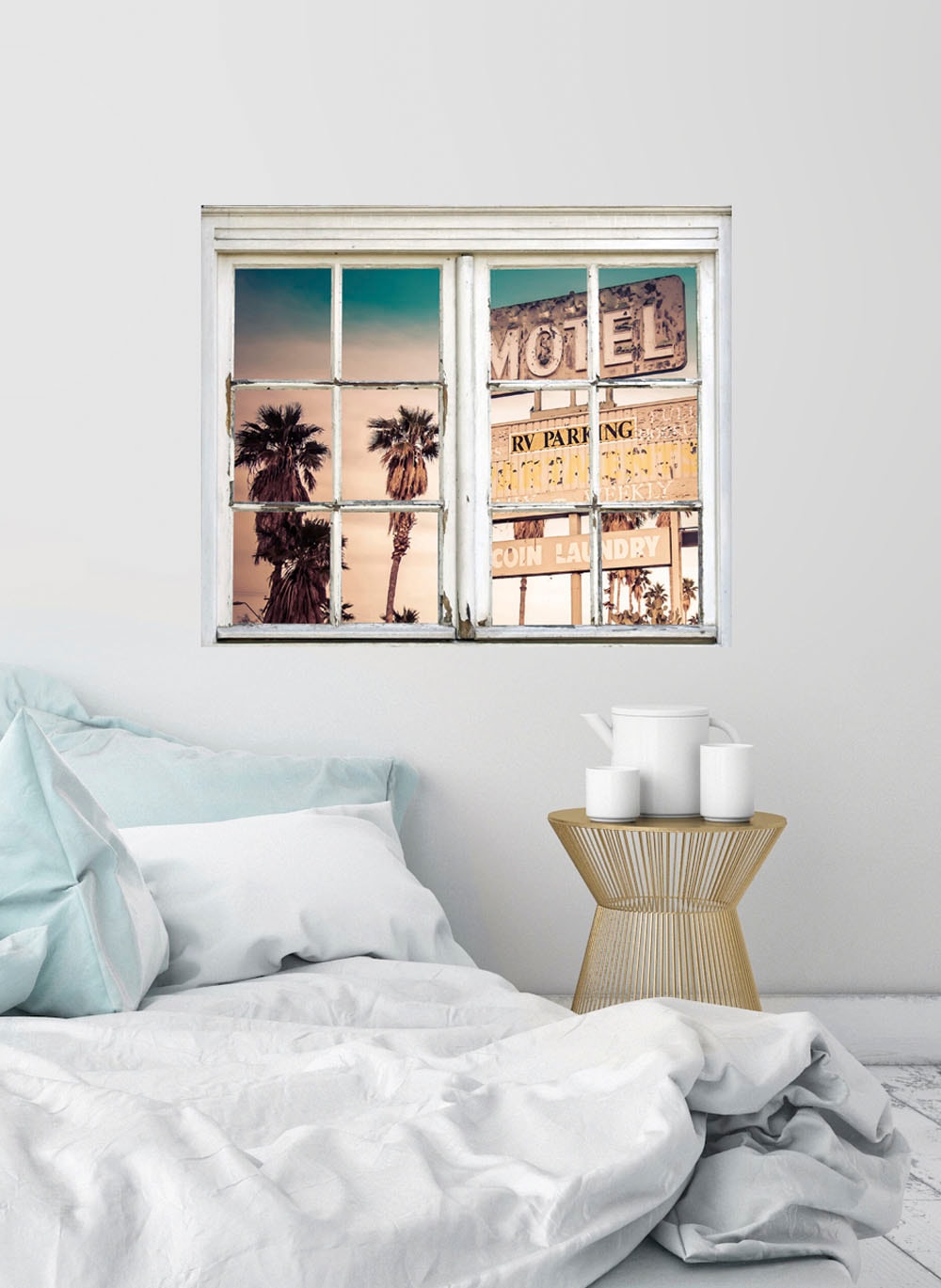 queence Wandsticker »Motel Schild«, Wandsticker, Wandbild, selbstklebend, 3D, Fenster