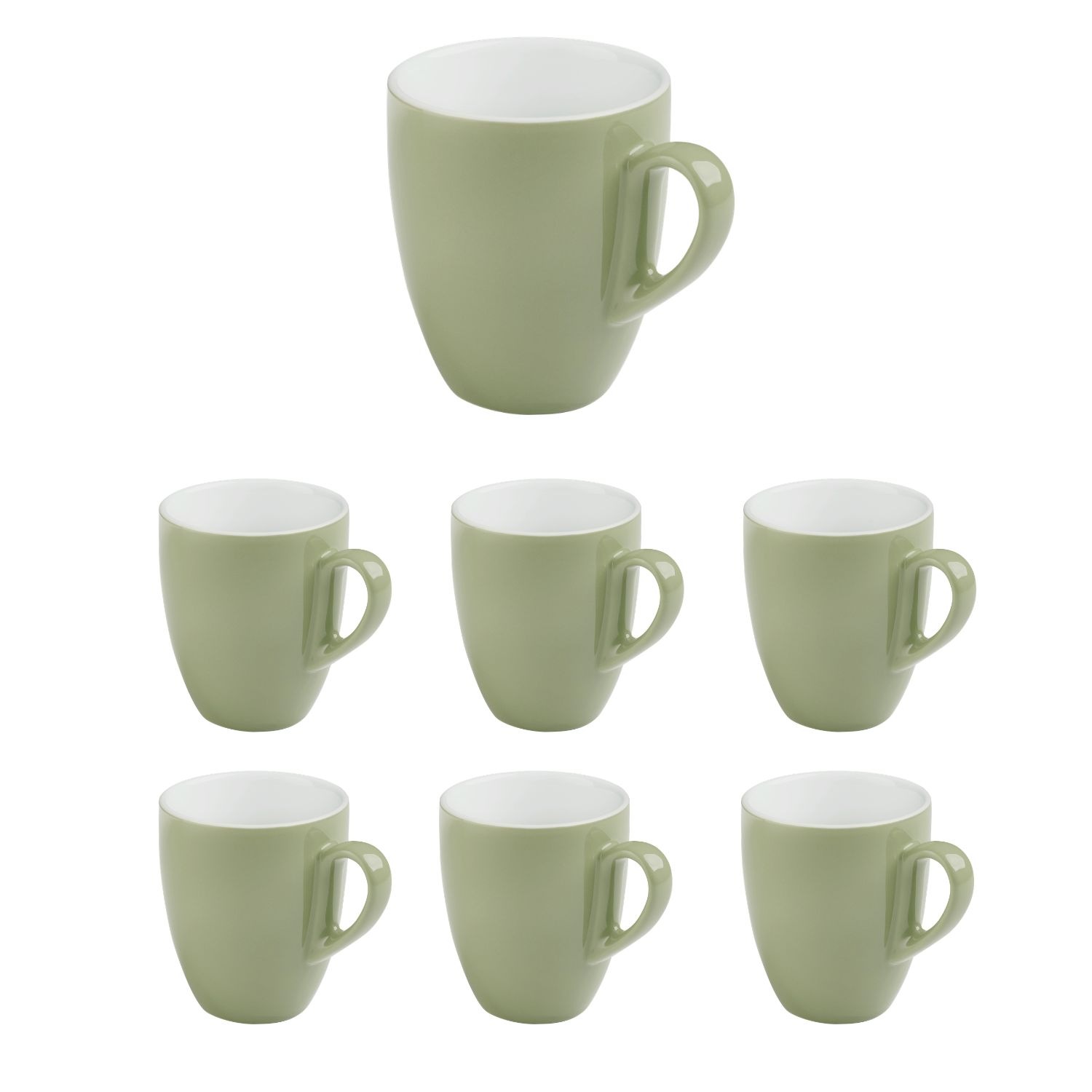 APS Tasse "SNUG", Ø 8,5cm x 10cm, 6, grün, Trinkgefäße, Ø 8,5 cm, H: 10 cm, 330 ml, Porzellan, Griff: 3 cm