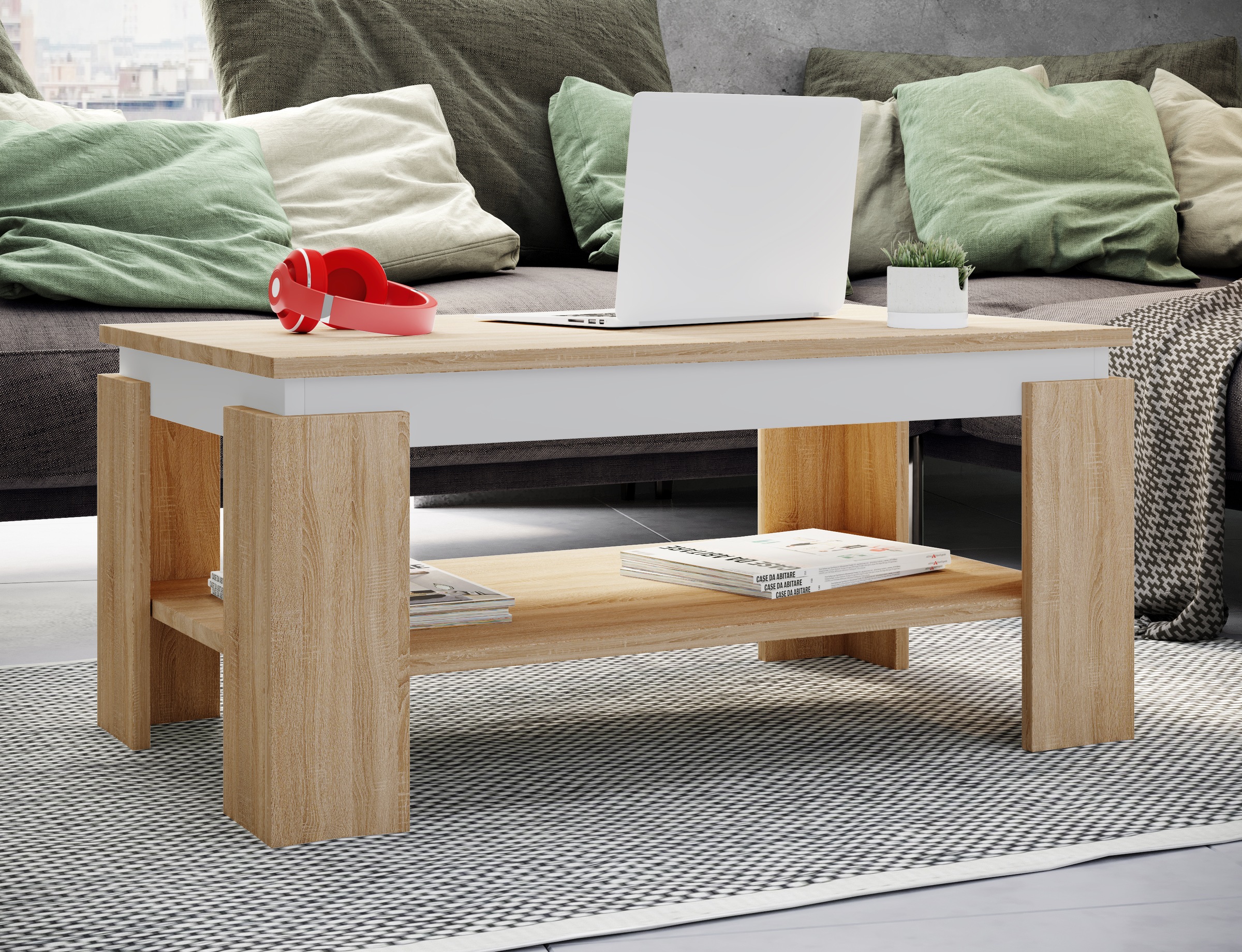 Thumbnail - VCM Couchtisch "Holz Sofatisch Couchtisch Beistelltisch Rolas" 1 Stk. tlg.