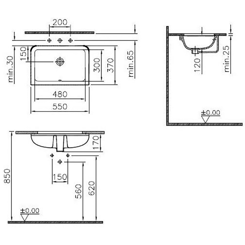 Technik & Freizeit Bad & Sanitär Vitra Einbauwaschbecken »S20 475 x 300 mm«, rechteckig Technik & Freizeit Bad & Sanitär Vitra Einbauwaschbecken »S20 475 x 300 mm«, rechteckig