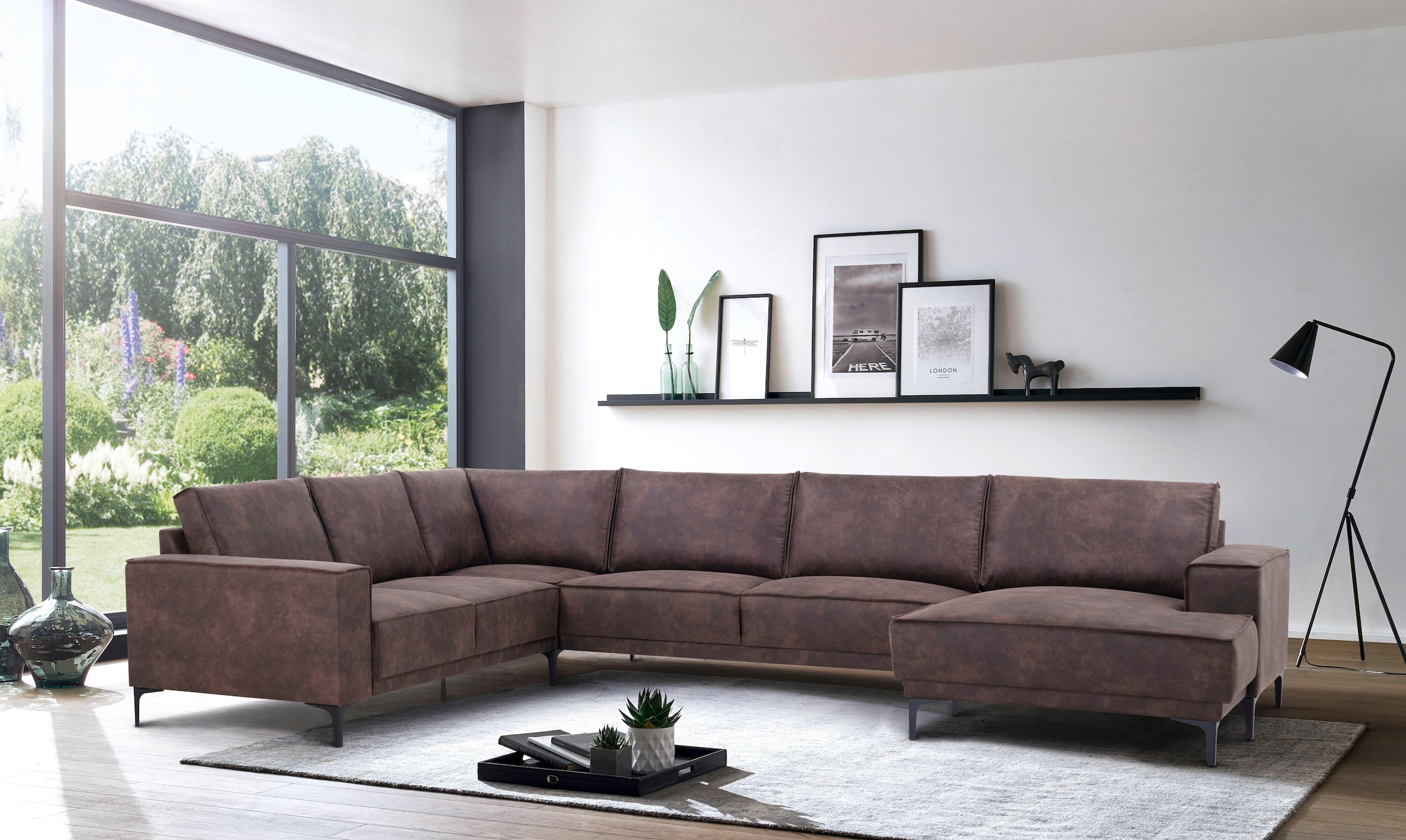 Places of Style Wohnlandschaft "XXL Sofa Oland, Struktur, Flachgewebe, Luxu günstig online kaufen