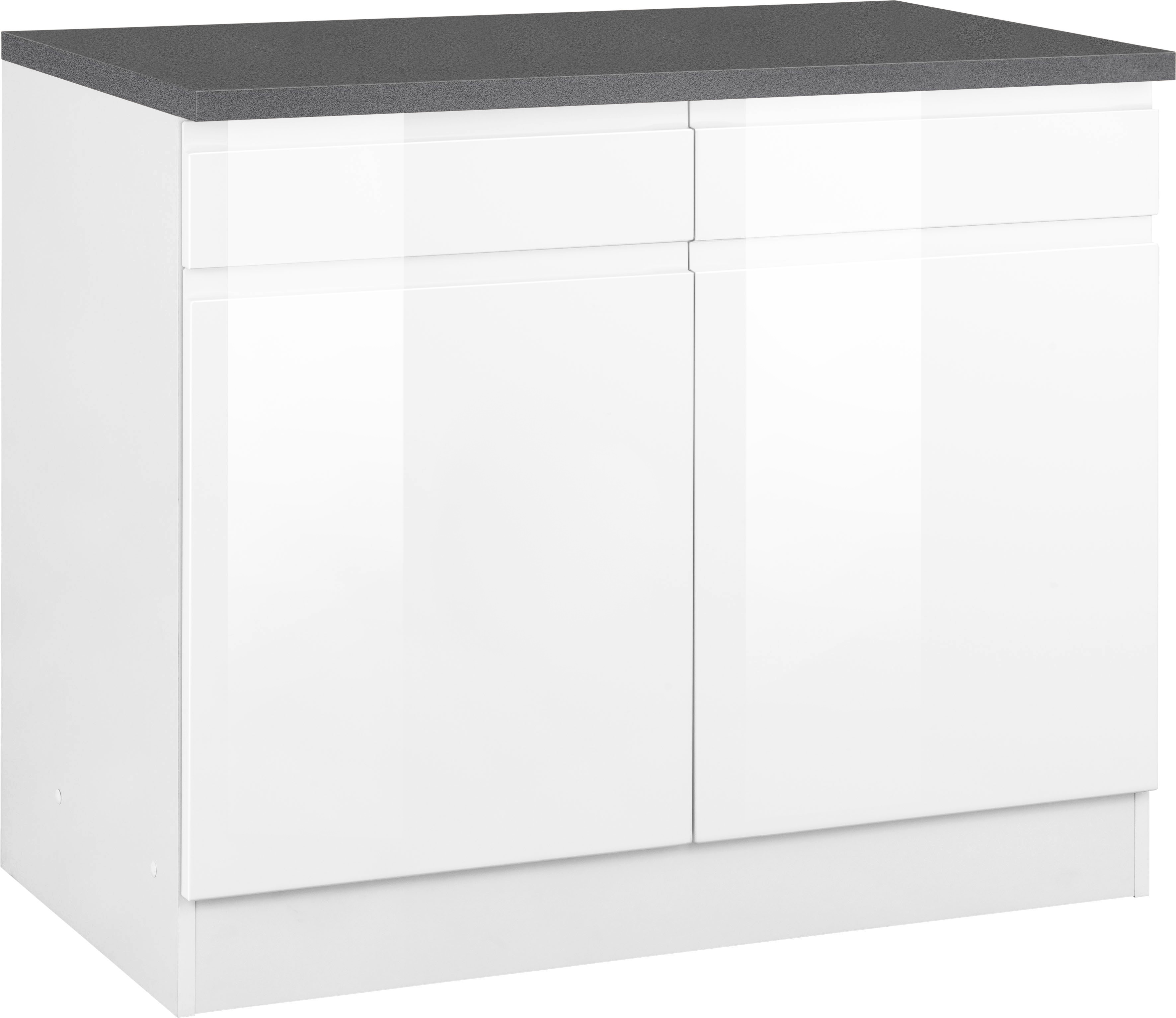KOCHSTATION Unterschrank "KS-Virginia,neu in verbesserter Ausführung" Stauraum, Softclose, mit CPL-Arbeitsplatte, Breite 100 cm, 2 Türen, Soft-Close-Funktion